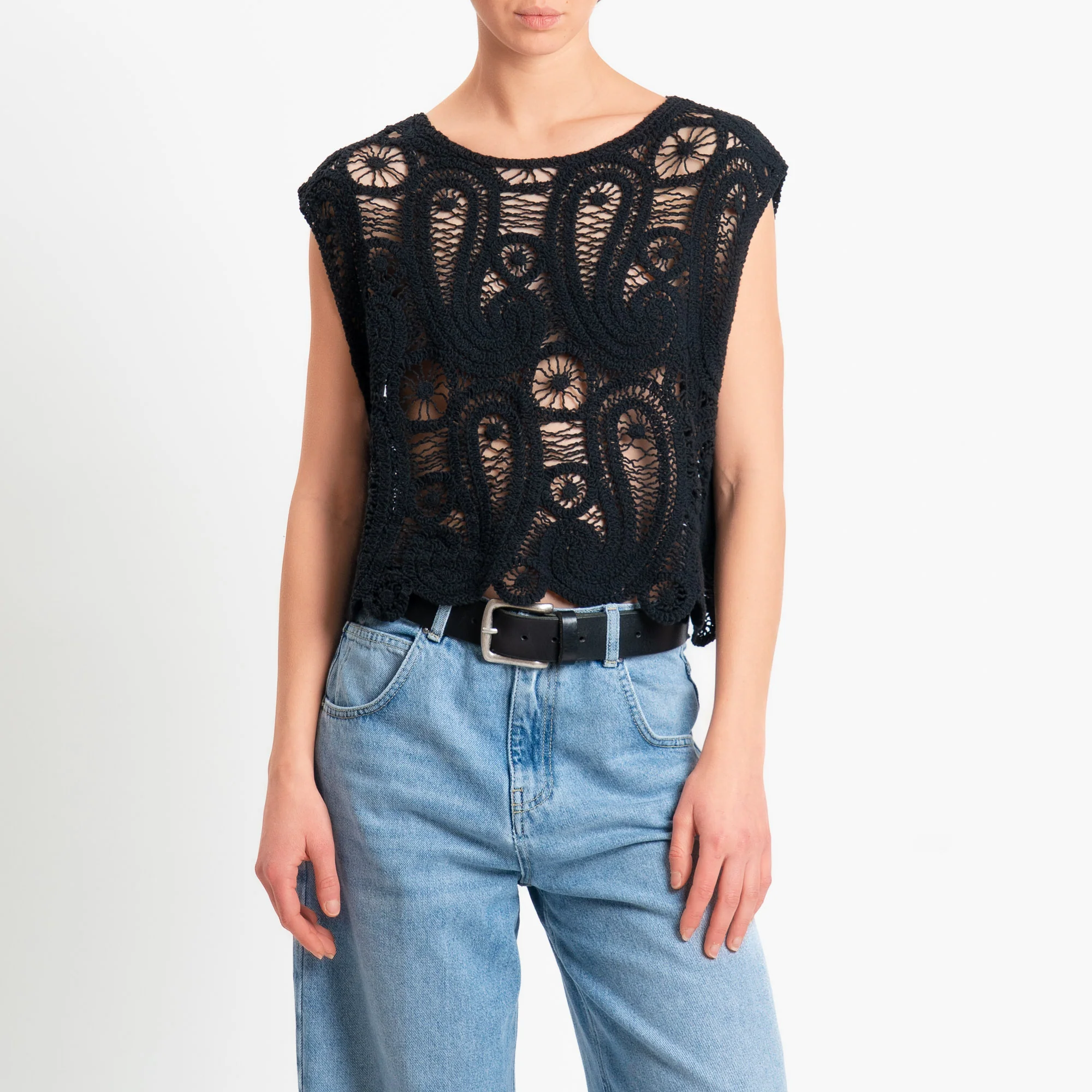 Motel-Top in crochet - nero - Image 2