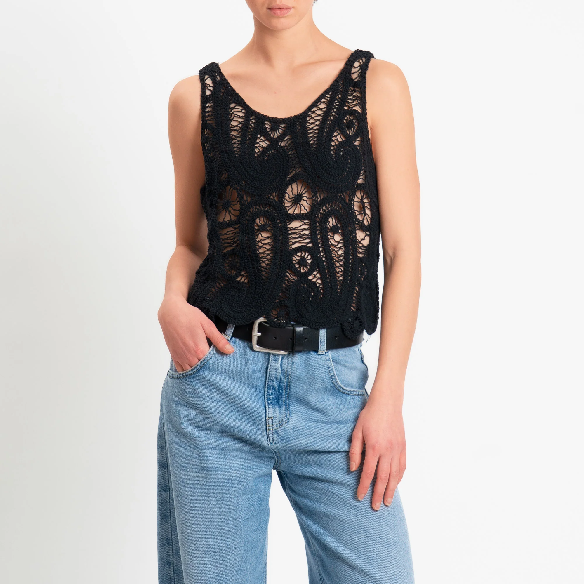 Motel-Top in crochet - nero - Image 2