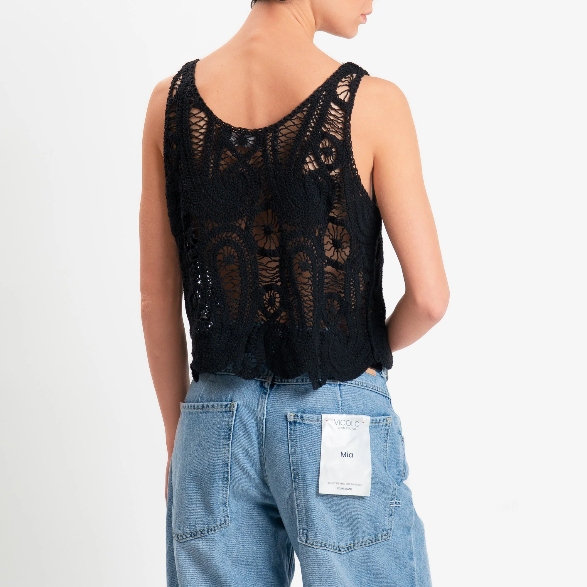 Motel-Top in crochet - nero - Image 3
