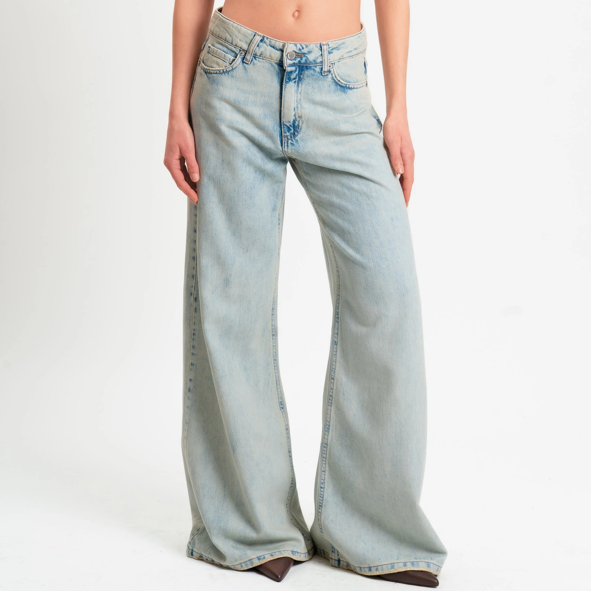 Zeroassoluto-Jeans BRUNA extra wide leg - denim chiaro stone washed - Image 2