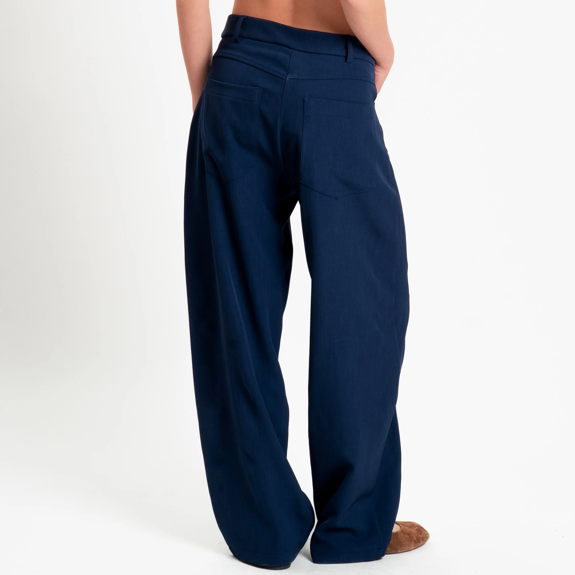 Tensione in-Pantalone wide leg tessuto fluido - blu - Image 3
