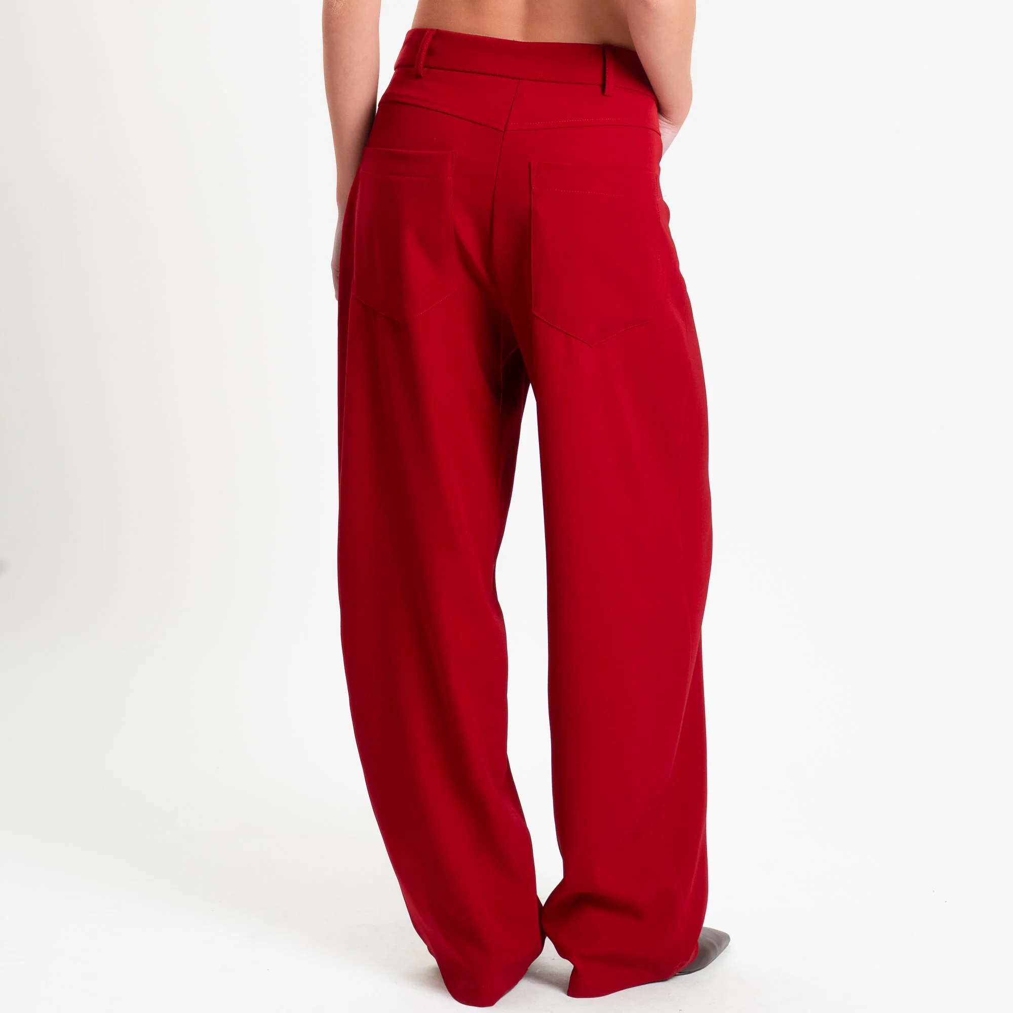 Tensione in-Pantalone wide leg tessuto fluido - rosso - Image 3