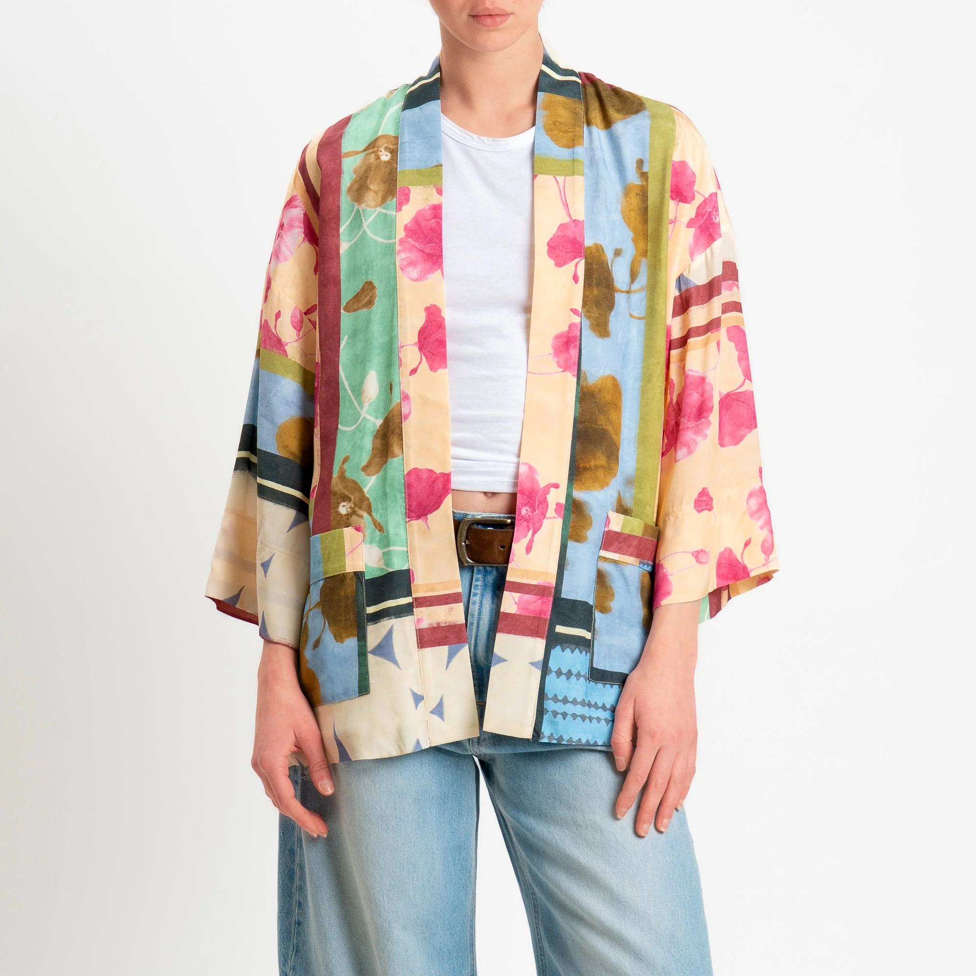 Dixie-Kimono fantasia floreale - rosa/fucsia/azzurro - Image 2