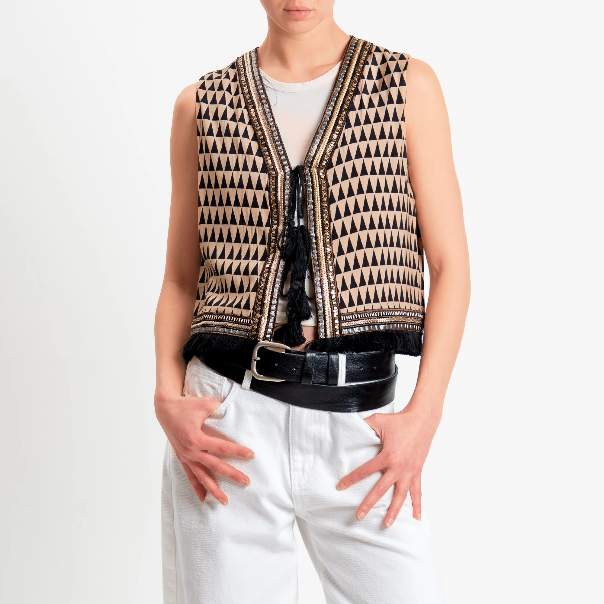 Dixie-Gilet optical - beige/nero - Image 2