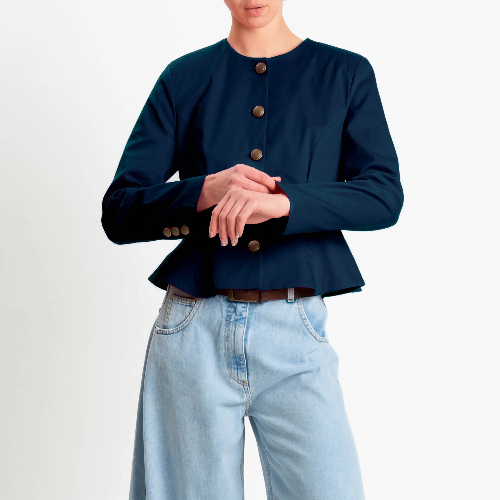 Tensione in-Giacca con spalline in cotone elastici - blu - Image 2