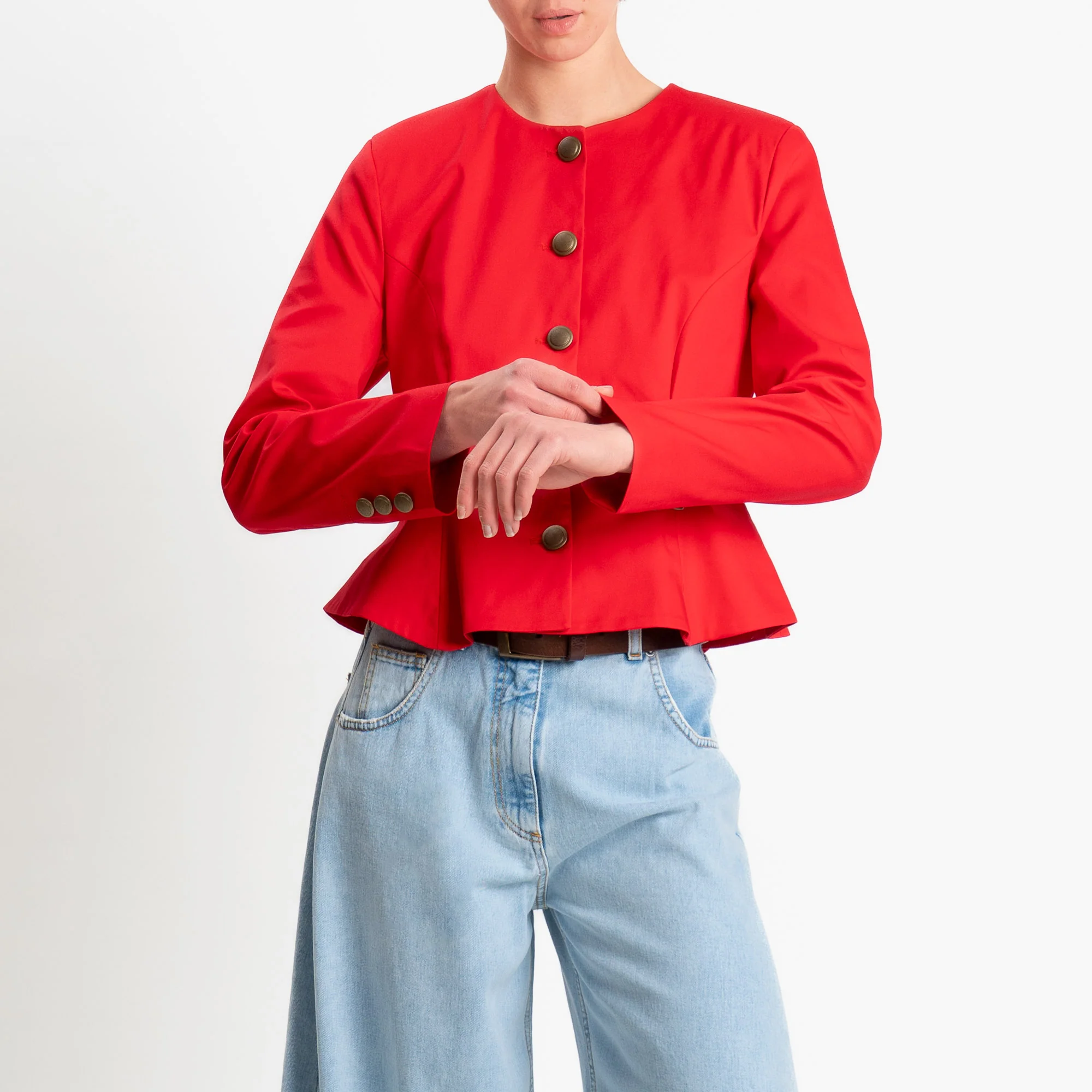 Tensione in-Giacca con spalline in cotone elasticizzato - rosso - Image 2