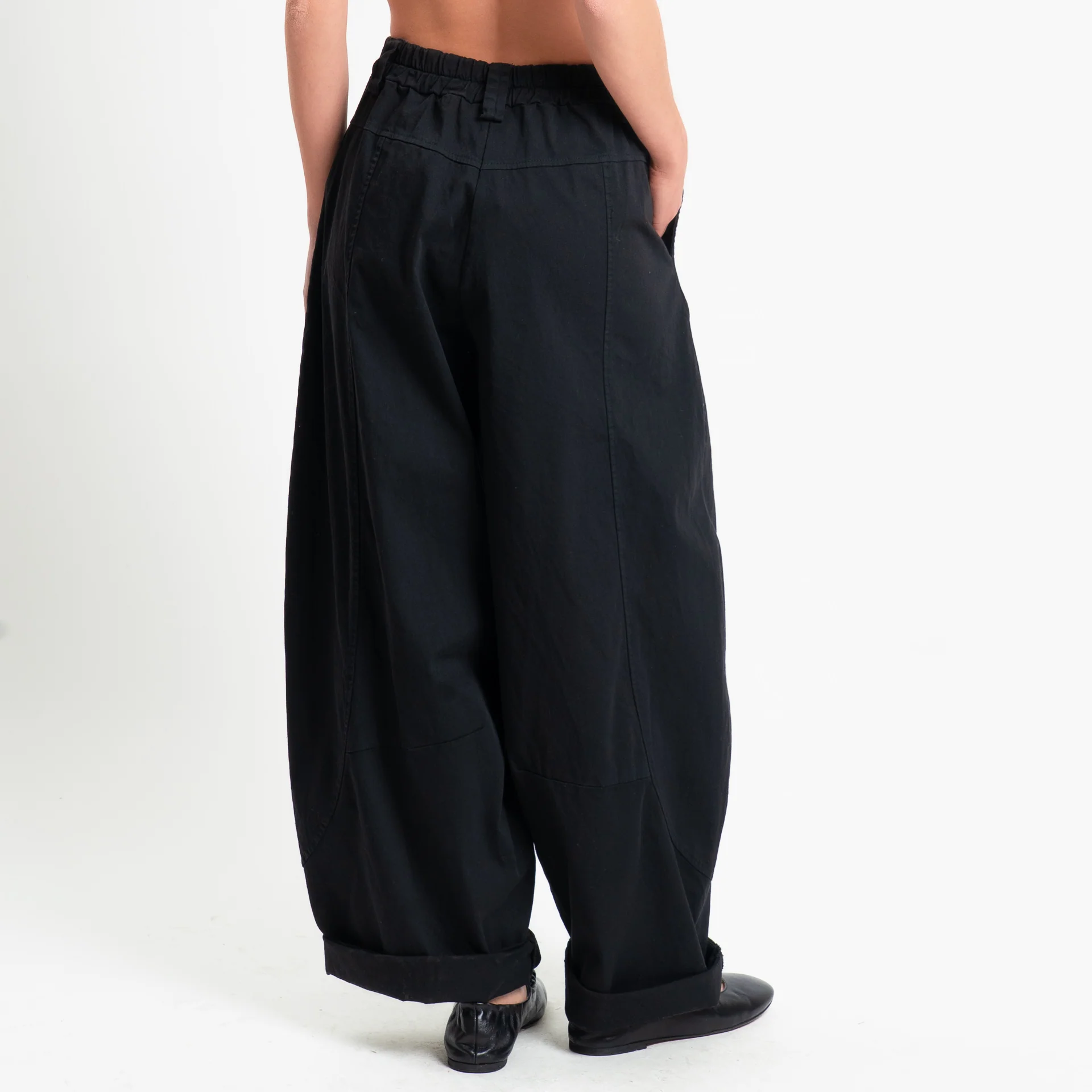 Motel-Pantalone barrel elastico dietro - nero - Image 3
