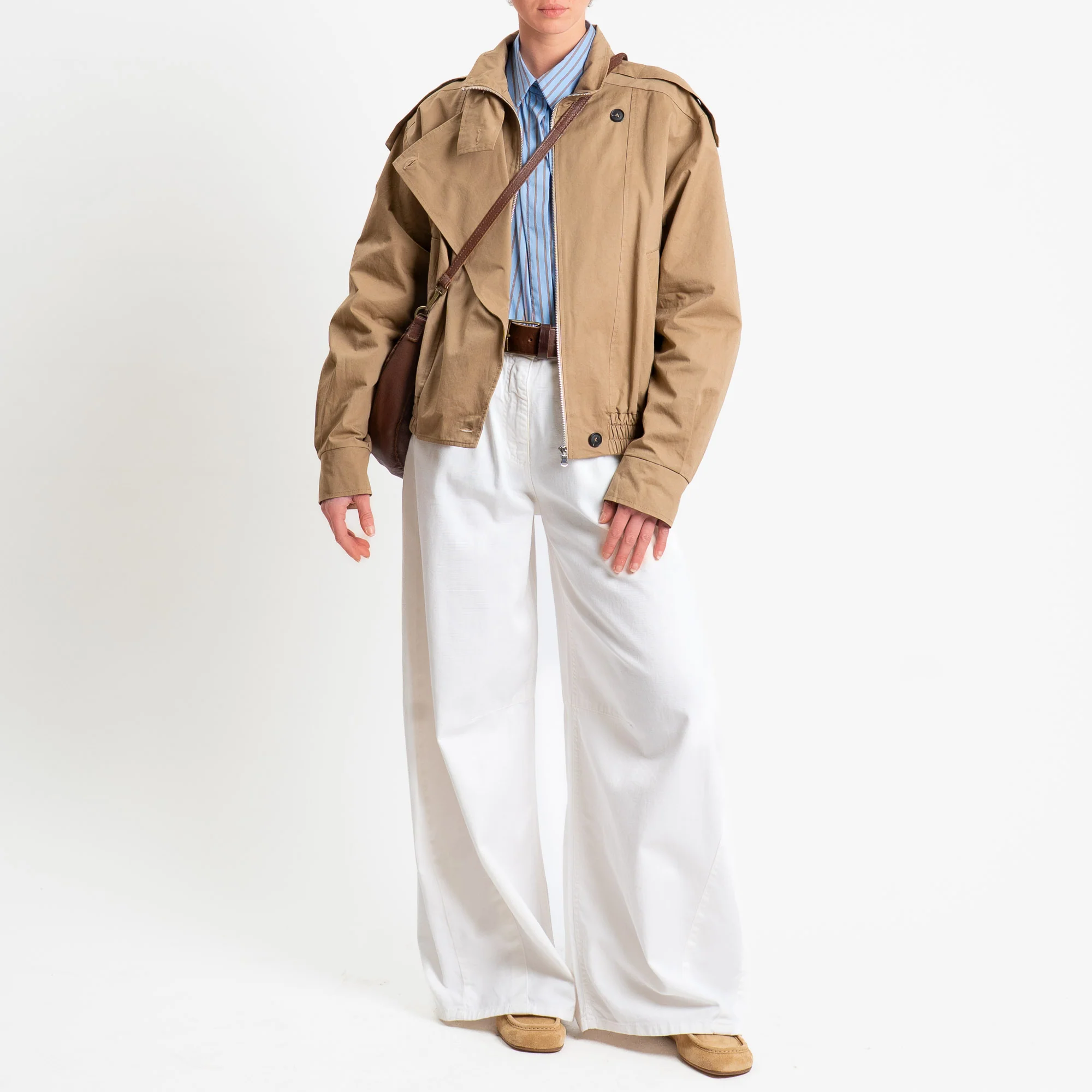 Vicolo-Bomber con chiusura asimmetrica - beige