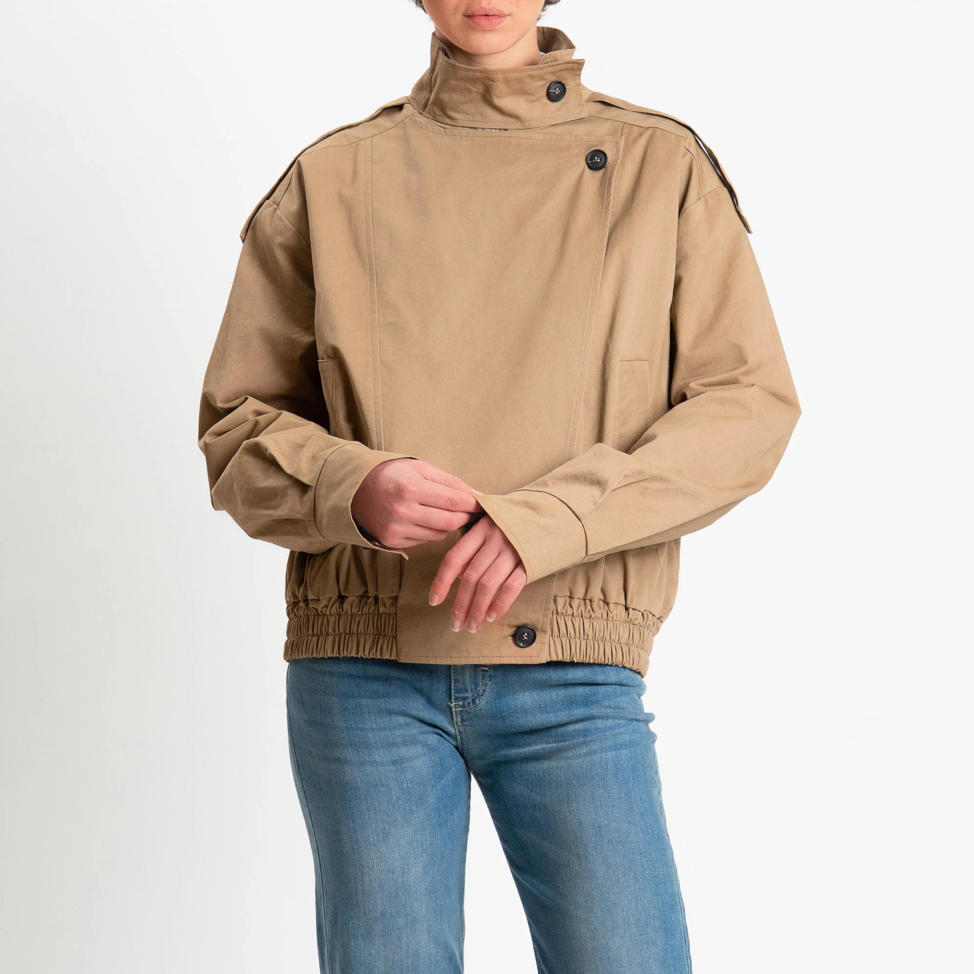 Vicolo-Bomber con chiusura asimmetrica - beige - Image 2