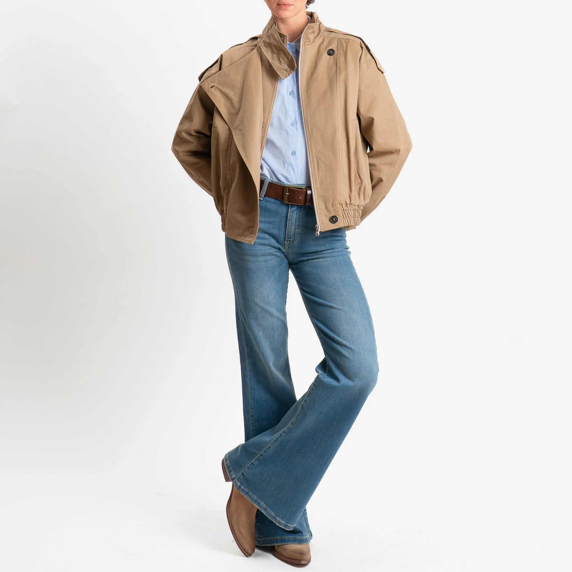 Vicolo-Bomber con chiusura asimmetrica - beige - Image 3