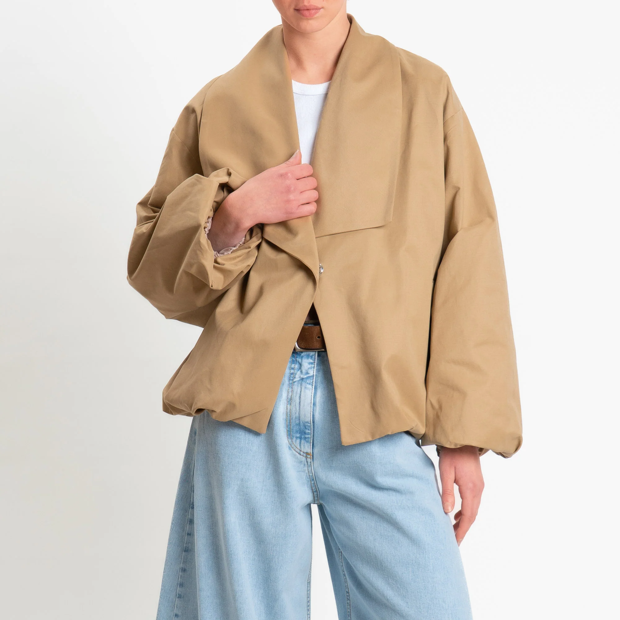 Haveone-Giacca bomber manica palloncino - cammello - Image 2
