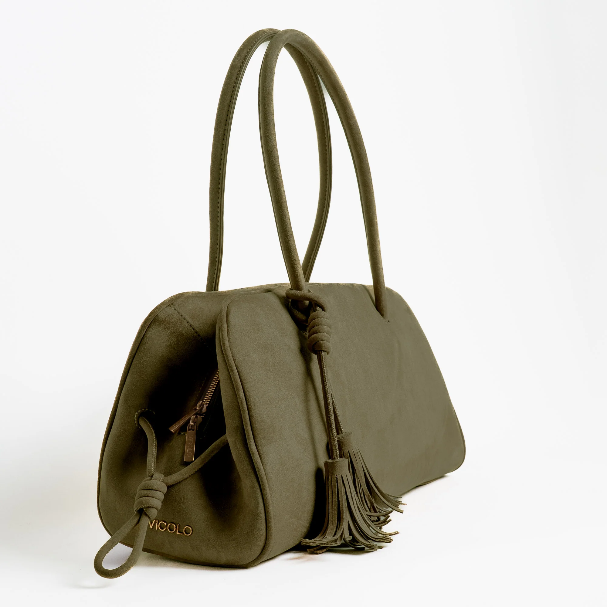 Vicolo-Borsa bauletto scamosciata - militare - Image 2