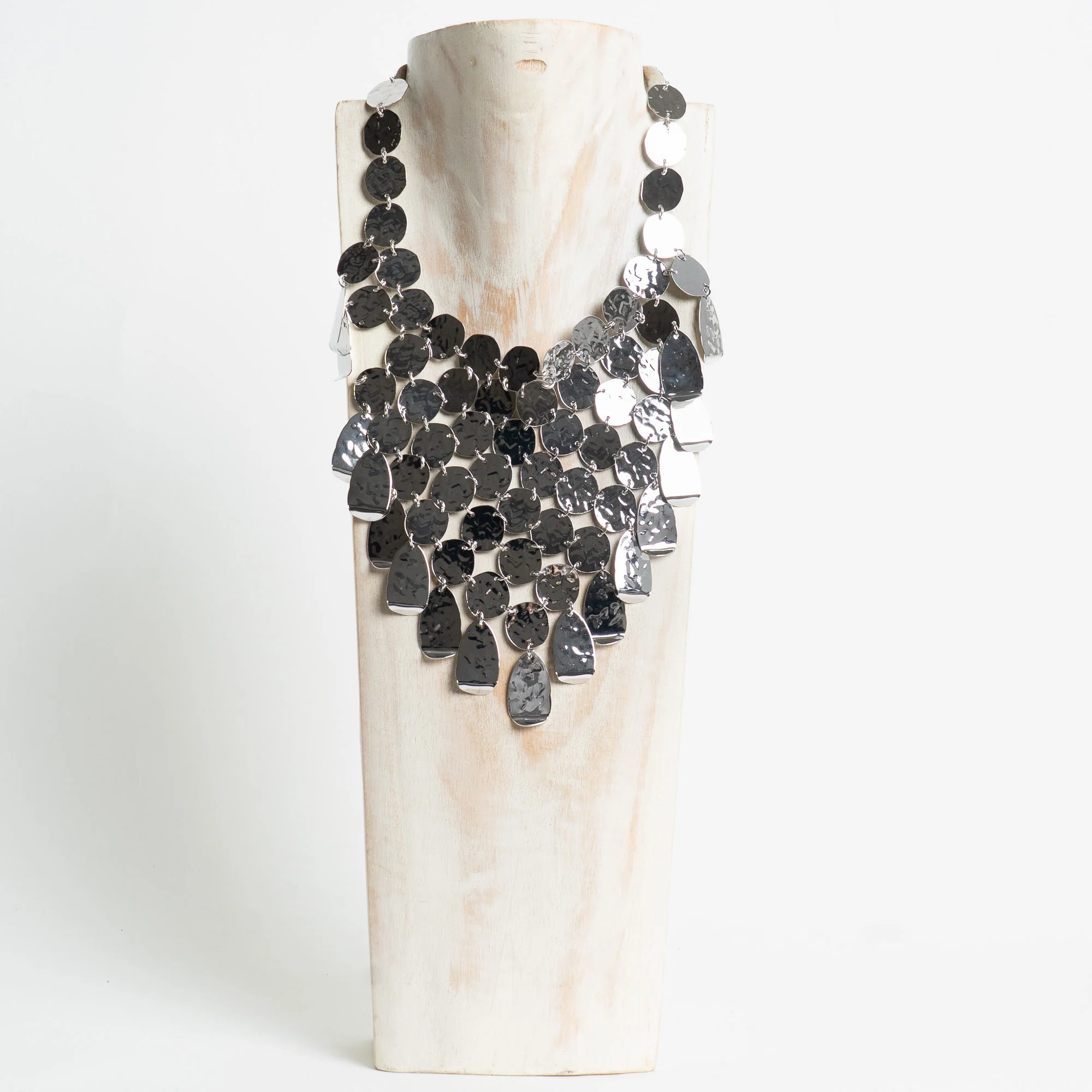 W by Whitemood-Collana nido d'ape martellata - silver