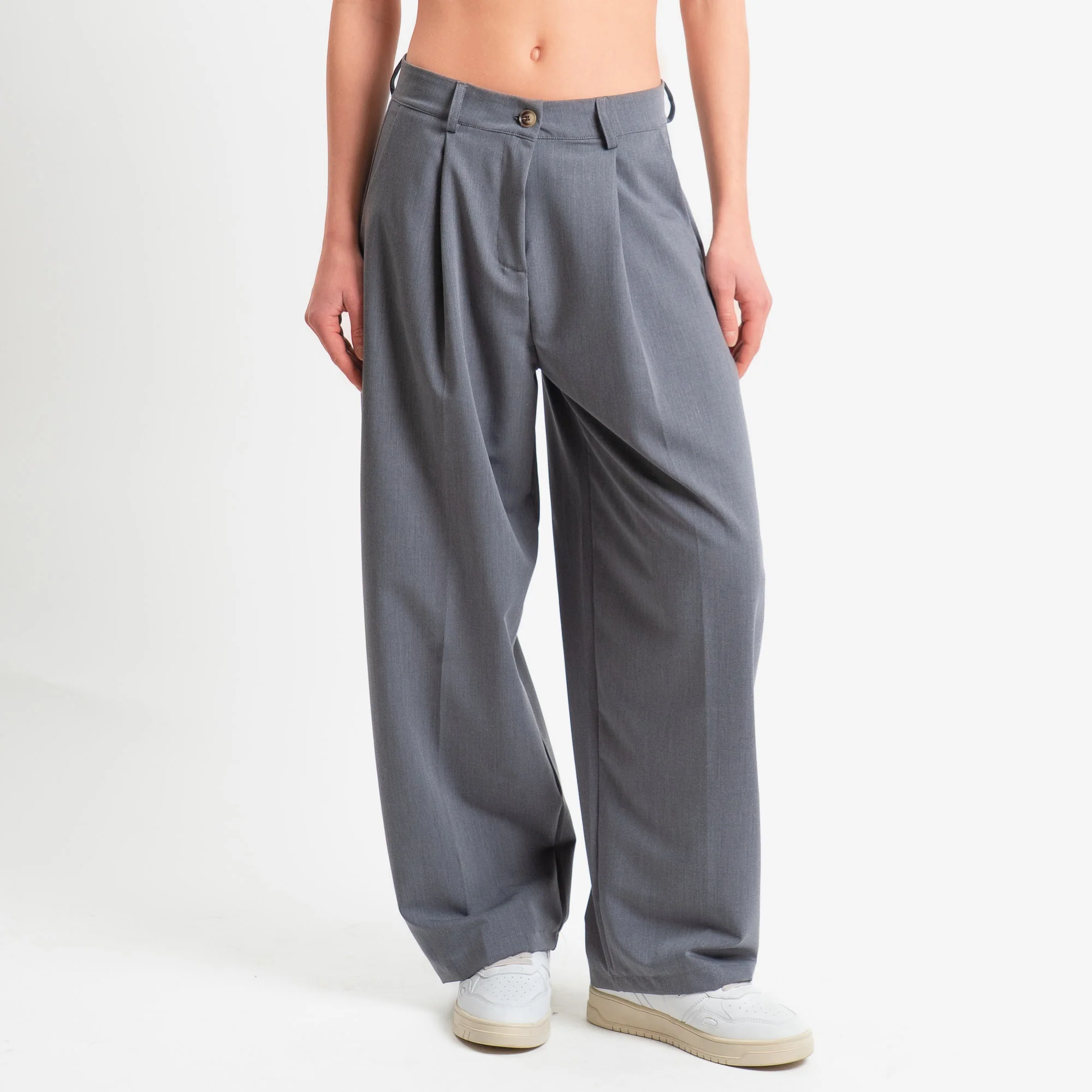 Zeroassoluo-Pantalone GENNY poliviscosa comfort elasticizzato - grigio melange - Image 2