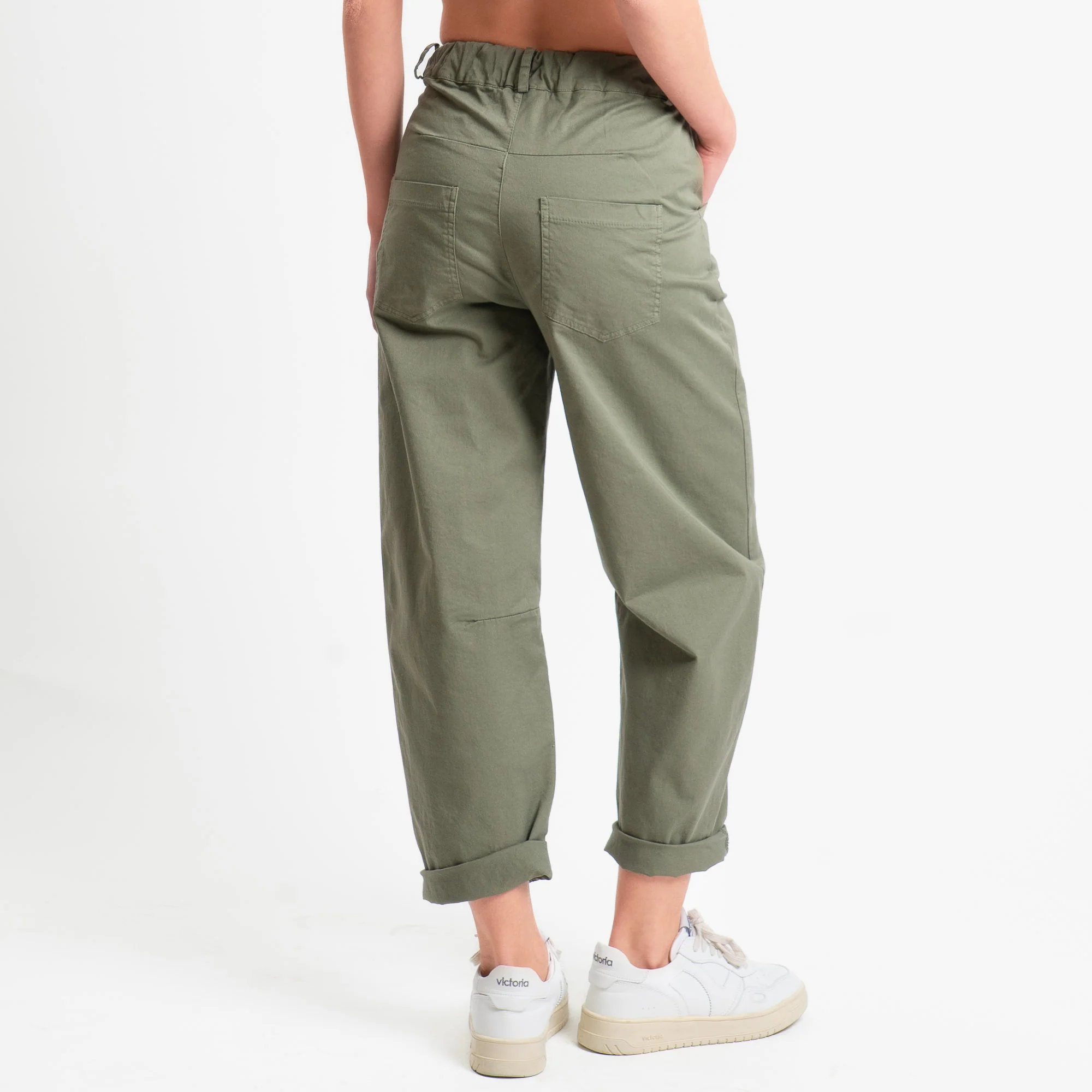 Motel-Pantalone barrel cotone elasticizzato - rosmarino - Image 3