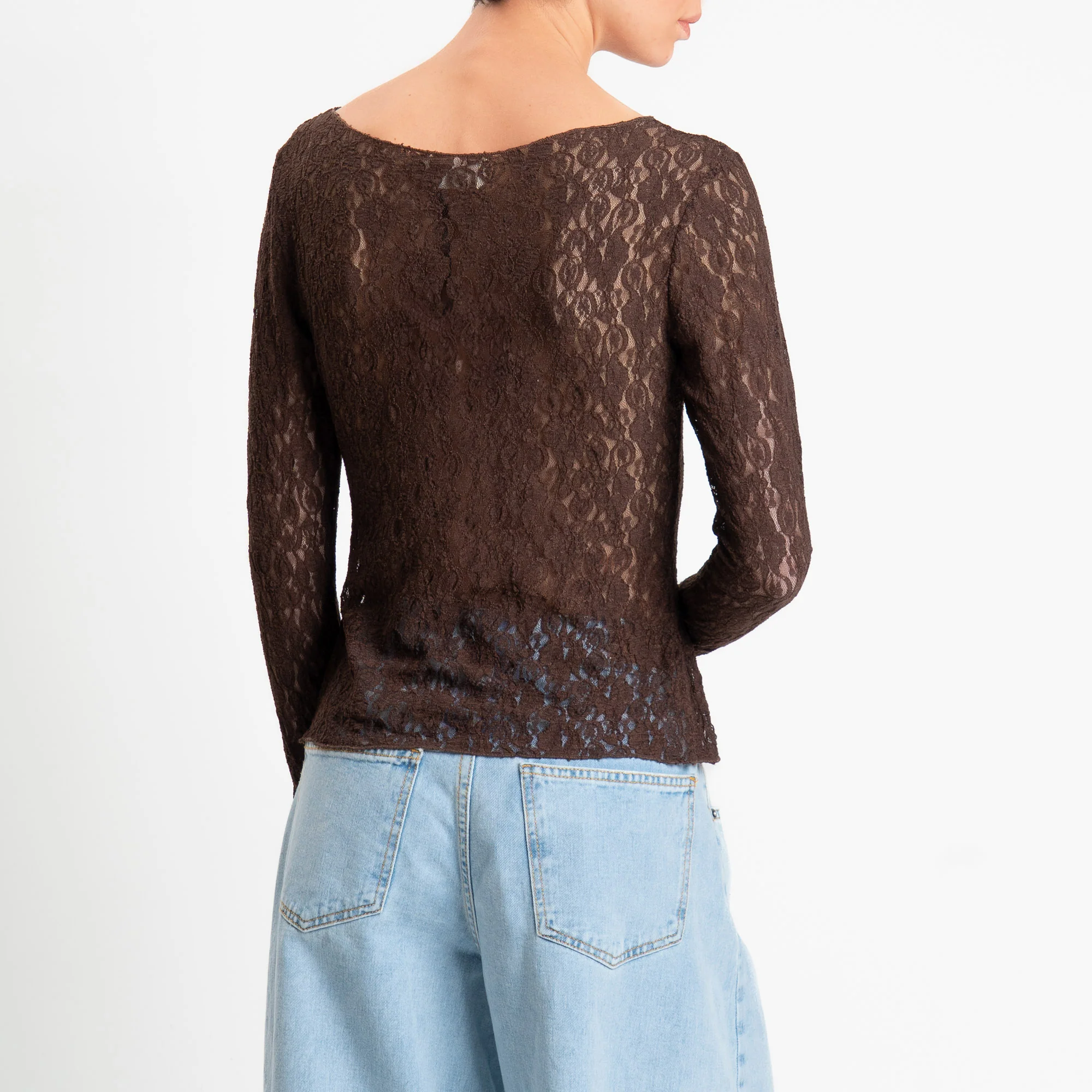 Vicolo-Blusa in pizzo elasticizzata - moro - Image 3