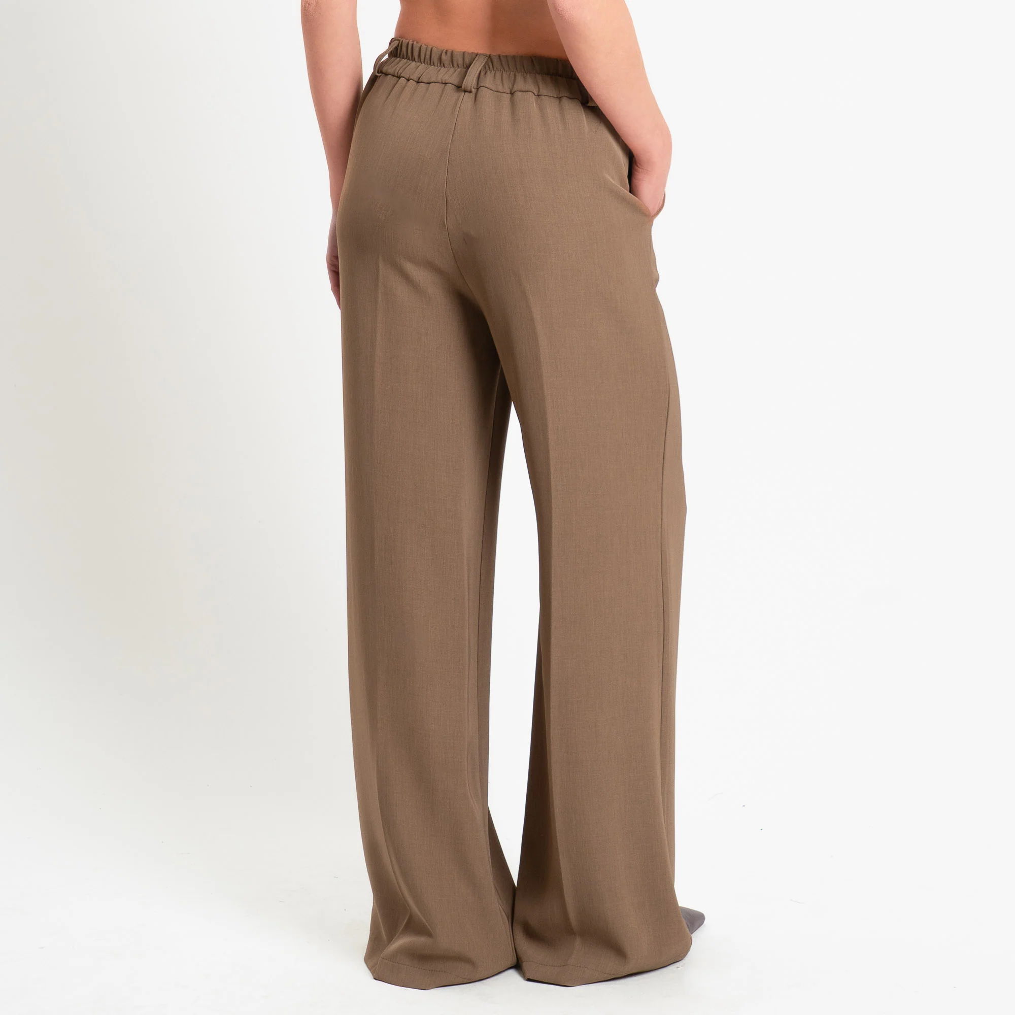 Zeroassoluto-Pantalone BENNY tessuto fluido crêpe - nocciola - Image 4