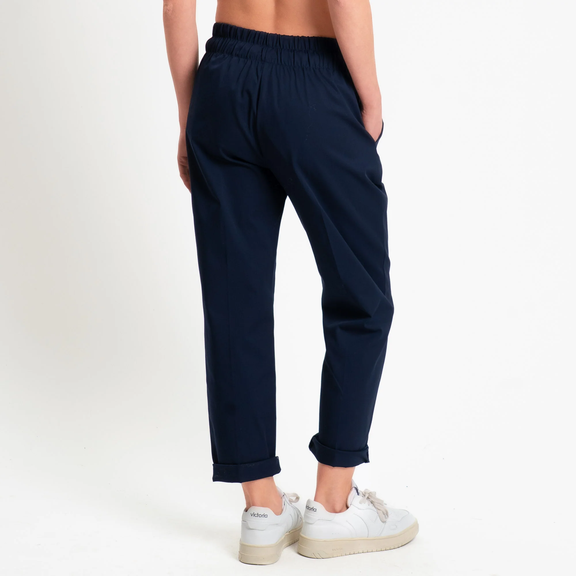 Souvenir-Pantalone cotone elasticizzato con coulisse - blu - Image 3