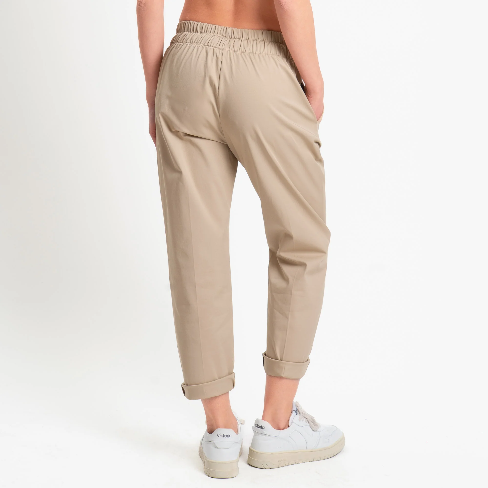 Souvenir-Pantalone cotone elasticizzato con coulisse - sabbia - Image 3