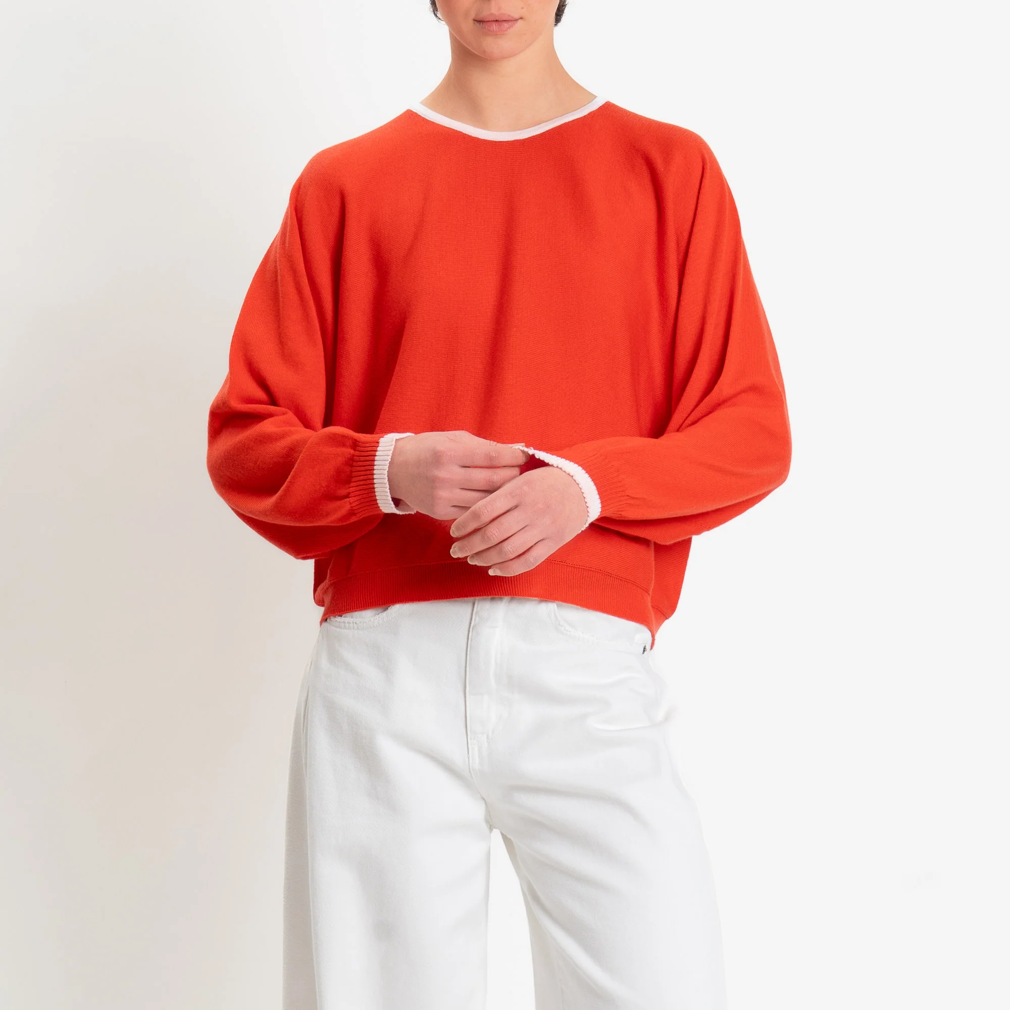 Motel-Maglia scatola bicolore - off white/coral