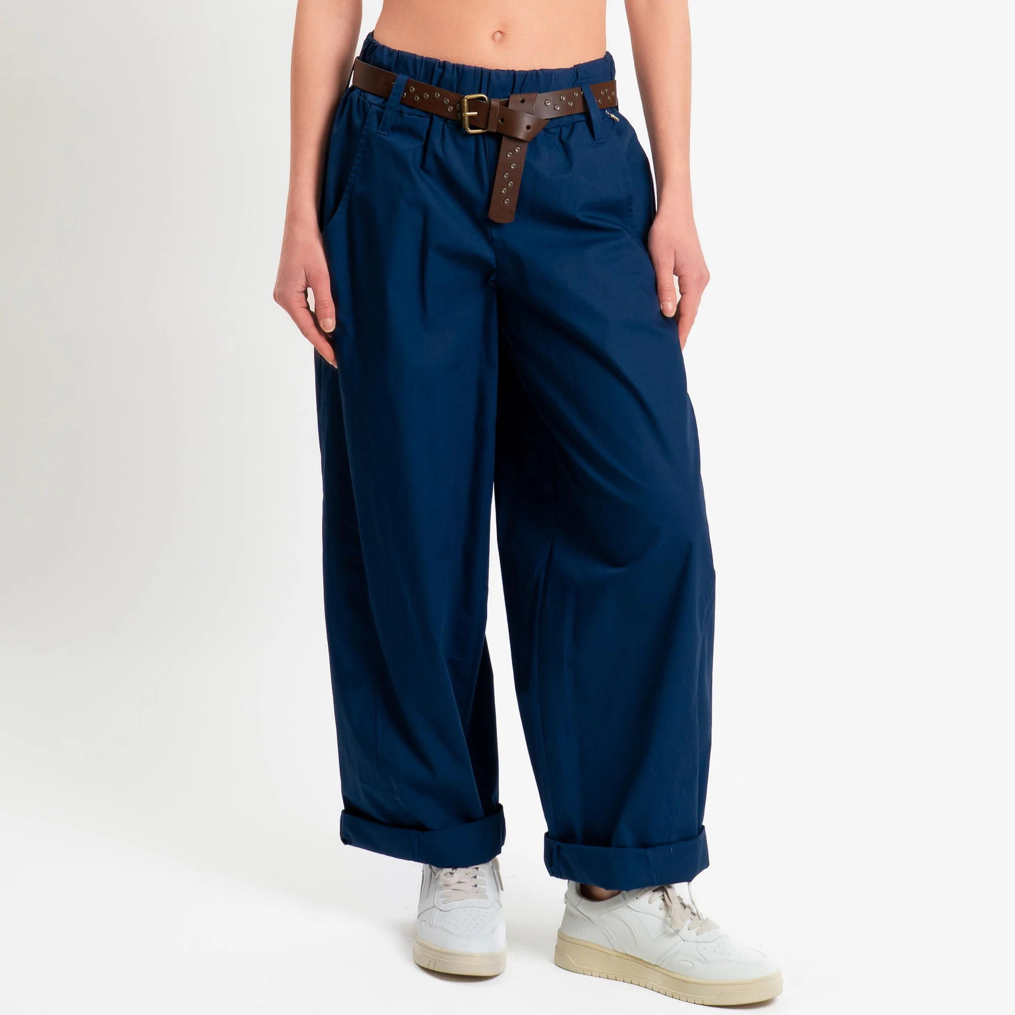 Souvenir-Pantalone barrel elastico in vita - blu - Image 2