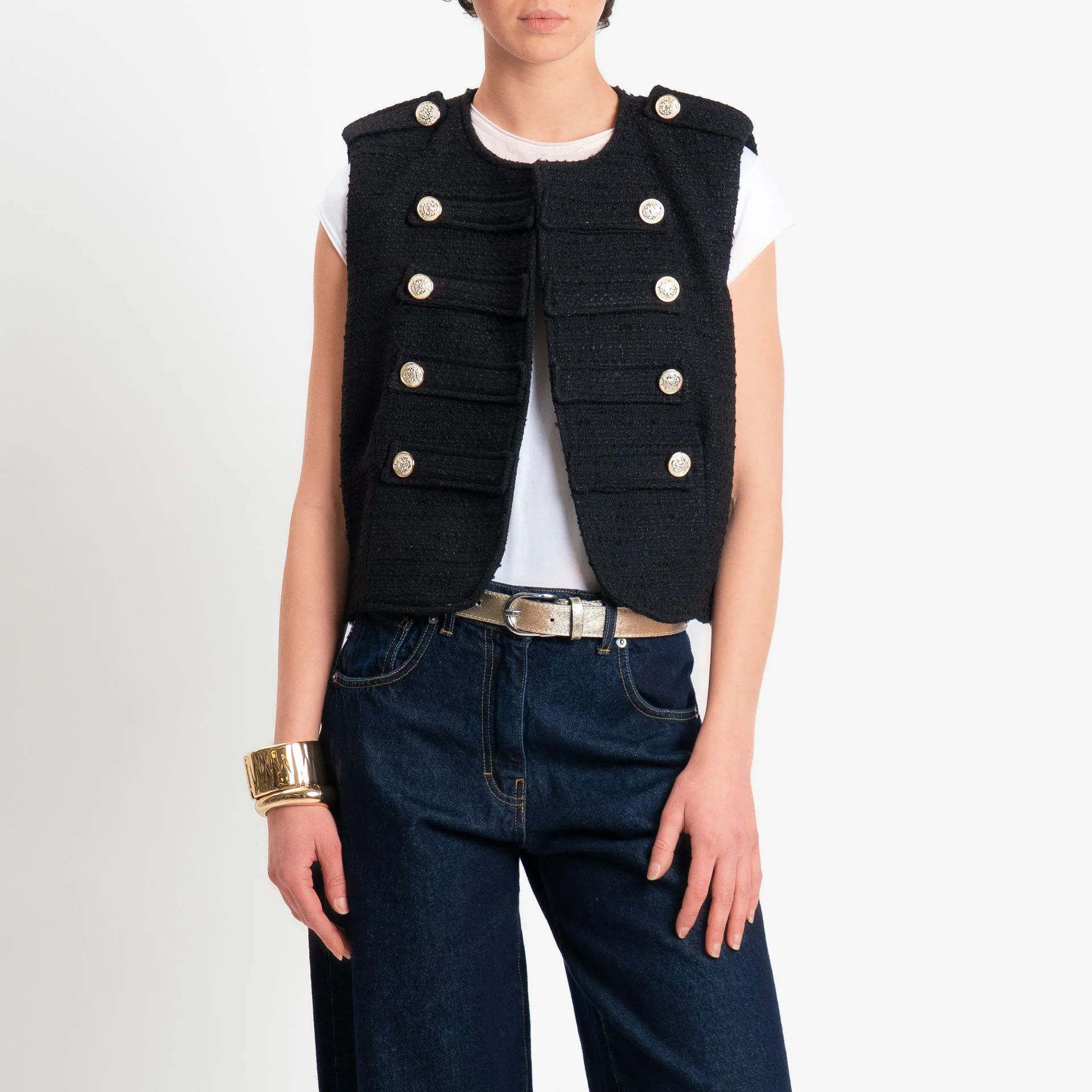 Tensione in-Gilet napoleon bouclè - nero - Image 2