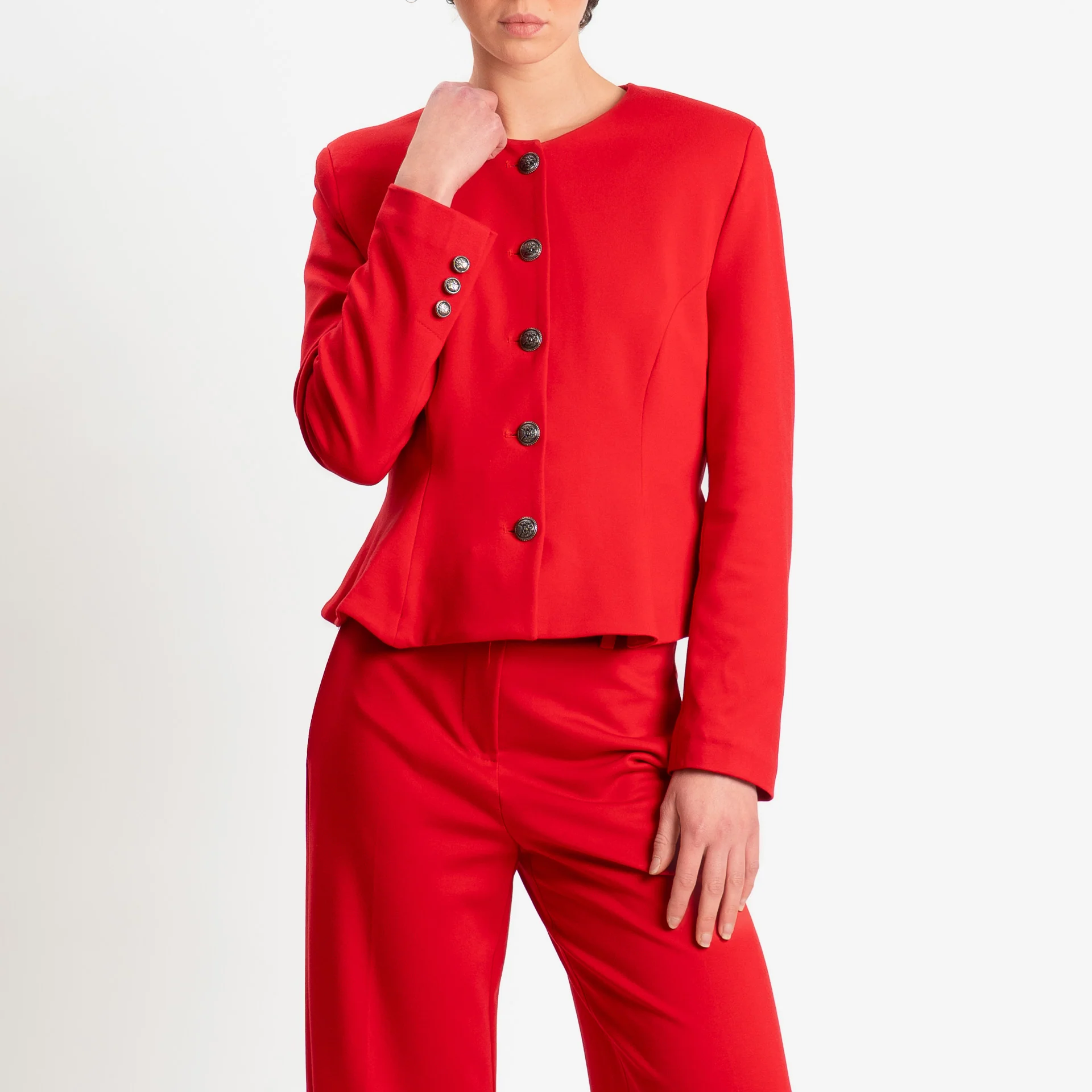 Tensione in-Giacca punto milano con spalline - rosso - Image 2