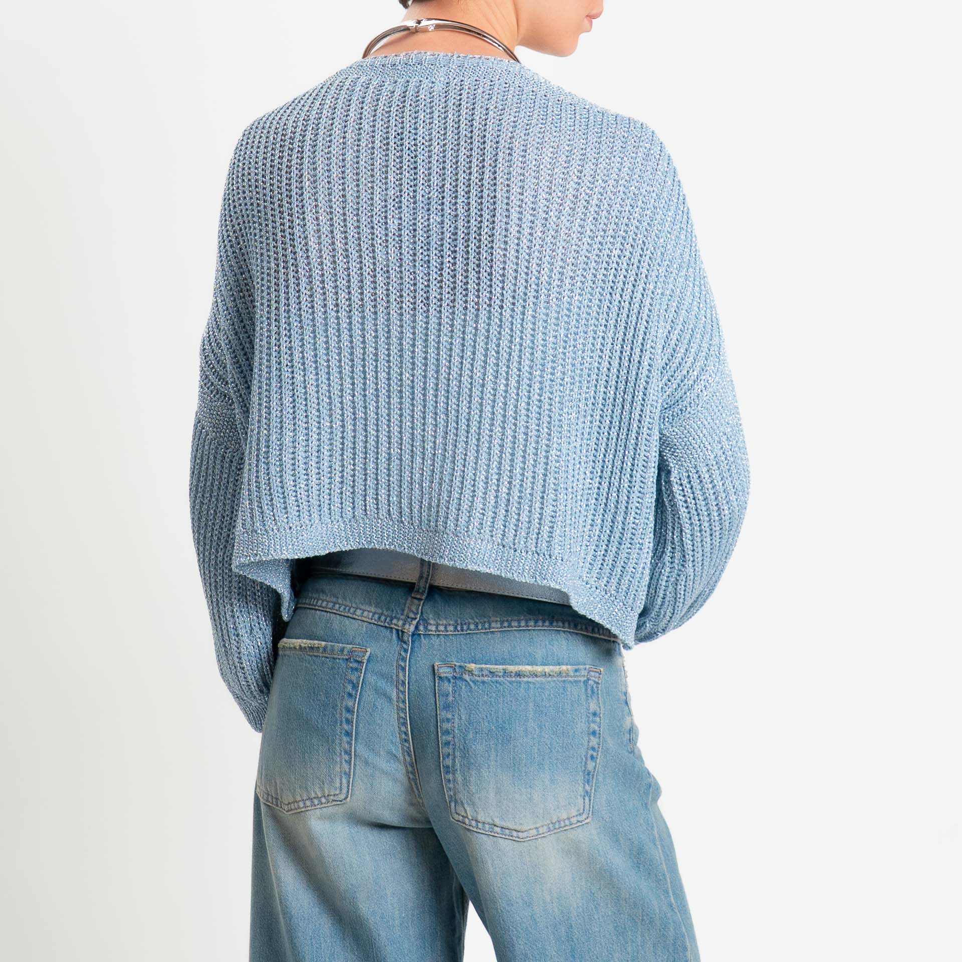 Vicolo-Cardigan crop costa inglese filo lurex - carta da zucchero - Image 3