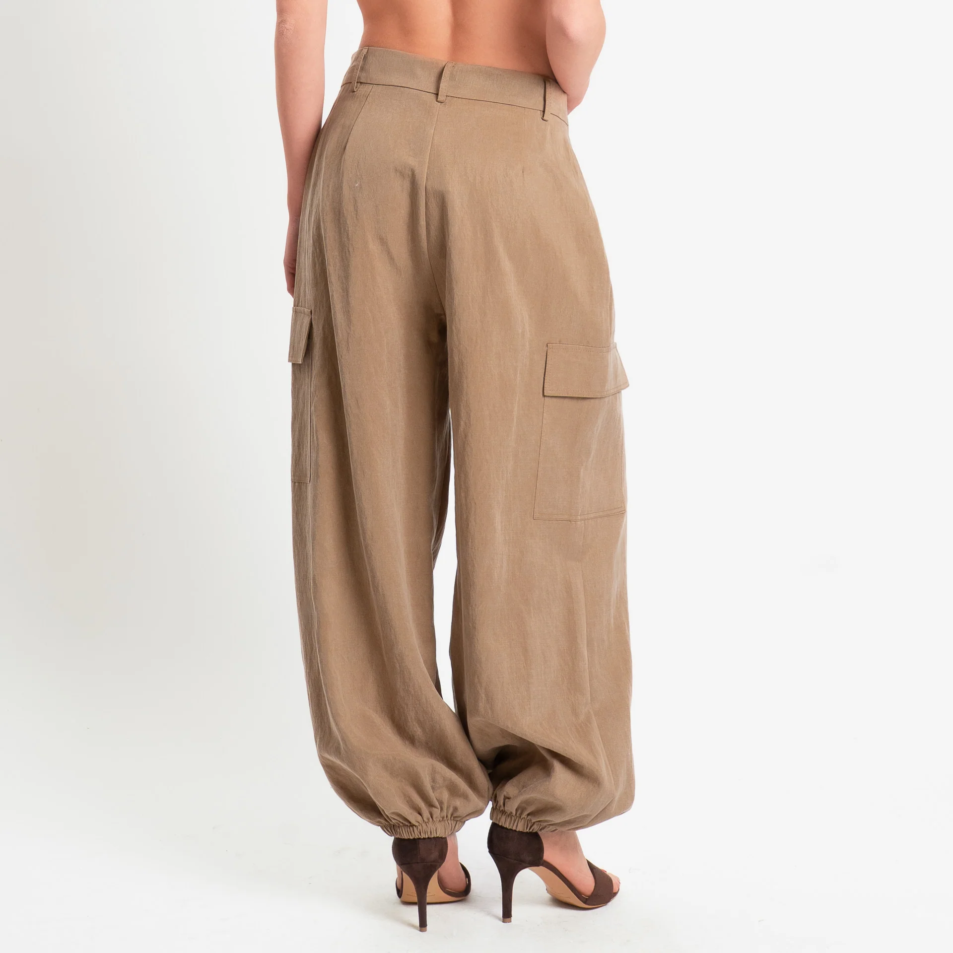 Dixie-Completo bomber+pantalone cargo in lyocell - sabbia - Image 5