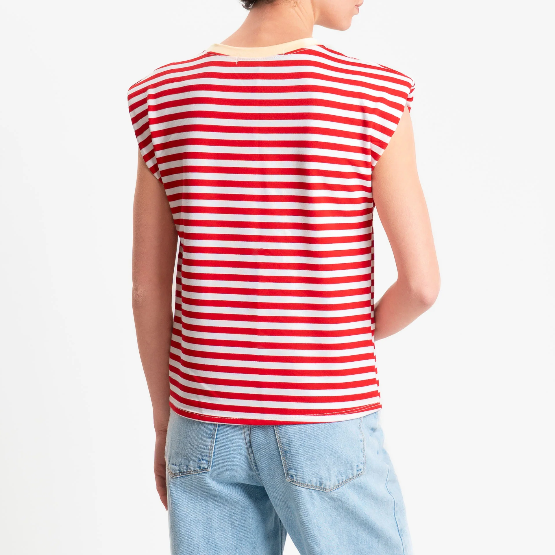 Haveone-T-shirt a righe con spalline - giallo/bianco/rosso - Image 3