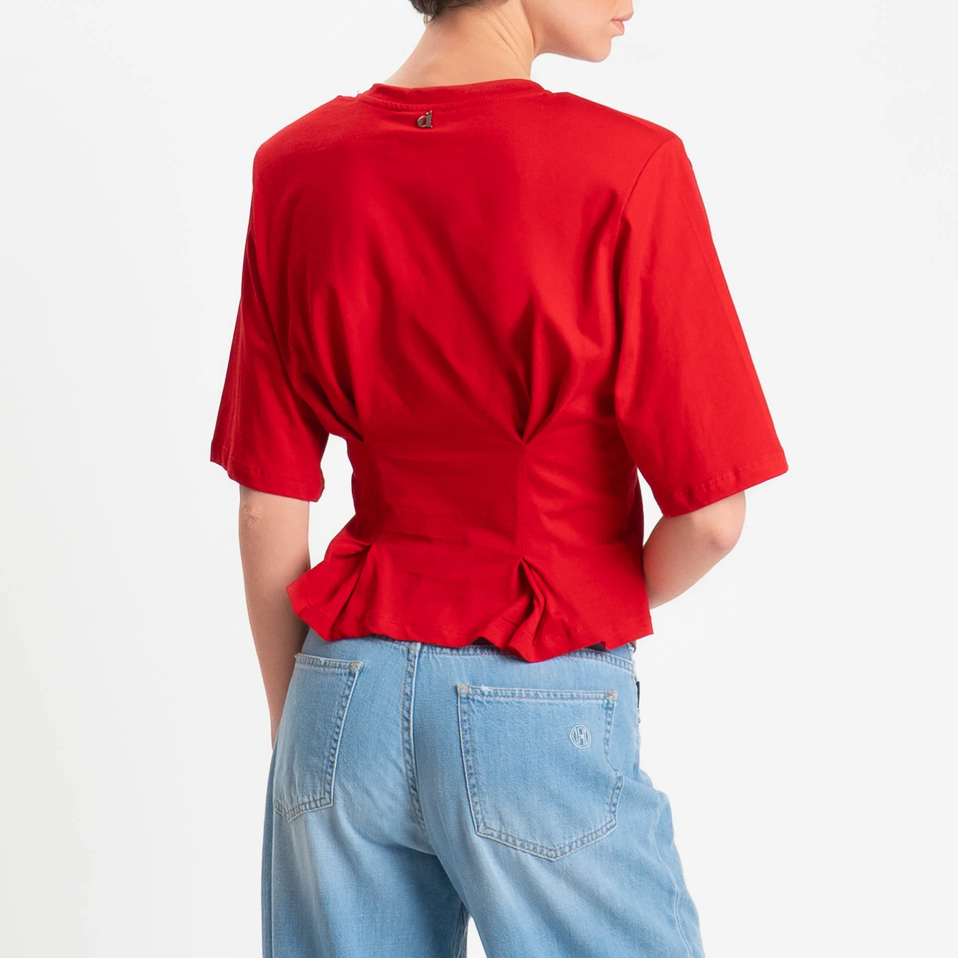 Dixie-T-shirt spalline con riprese davanti - rosso - Image 3