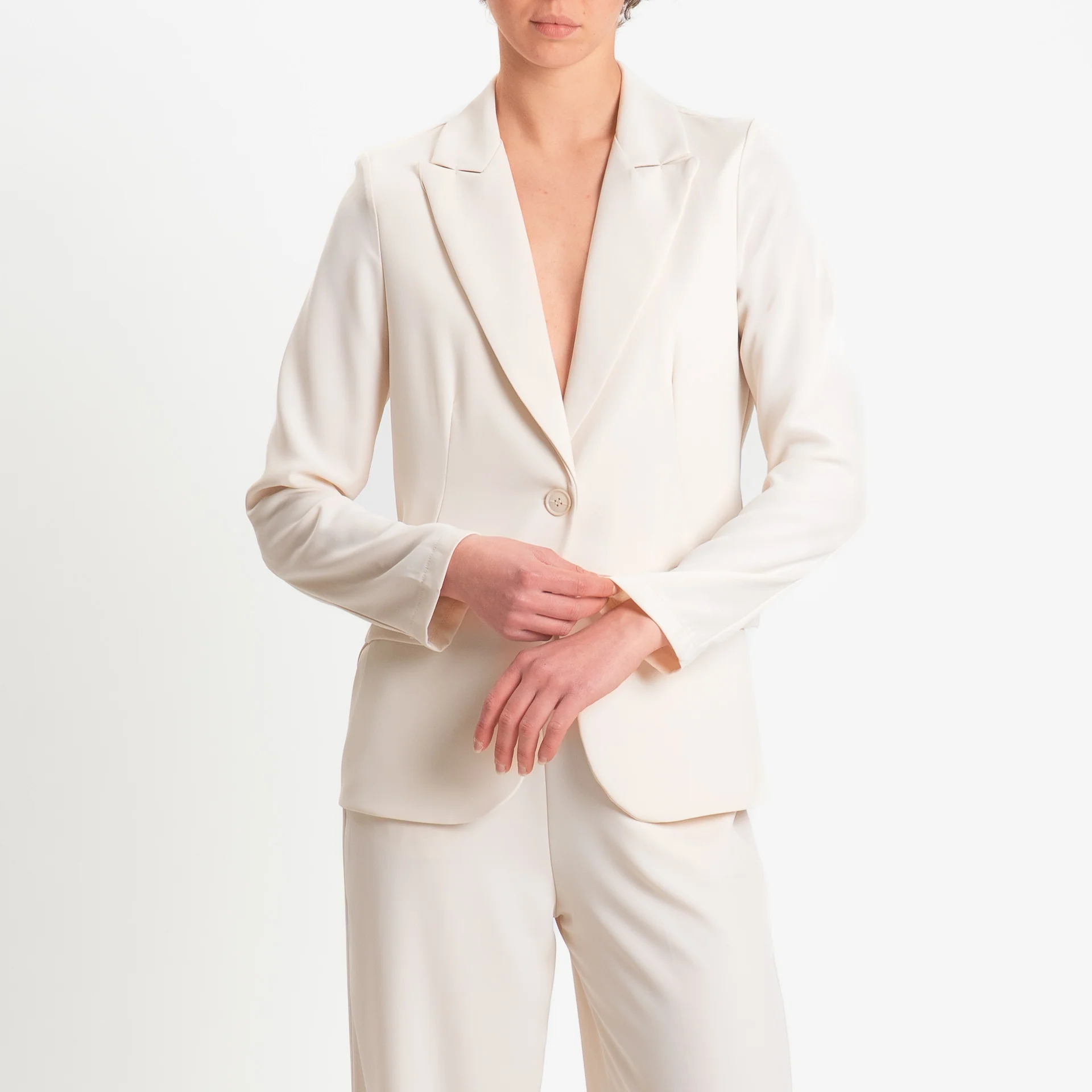 Zeroassoluto-Completo giacca + pantalone tessuto fluido - burro - Image 3