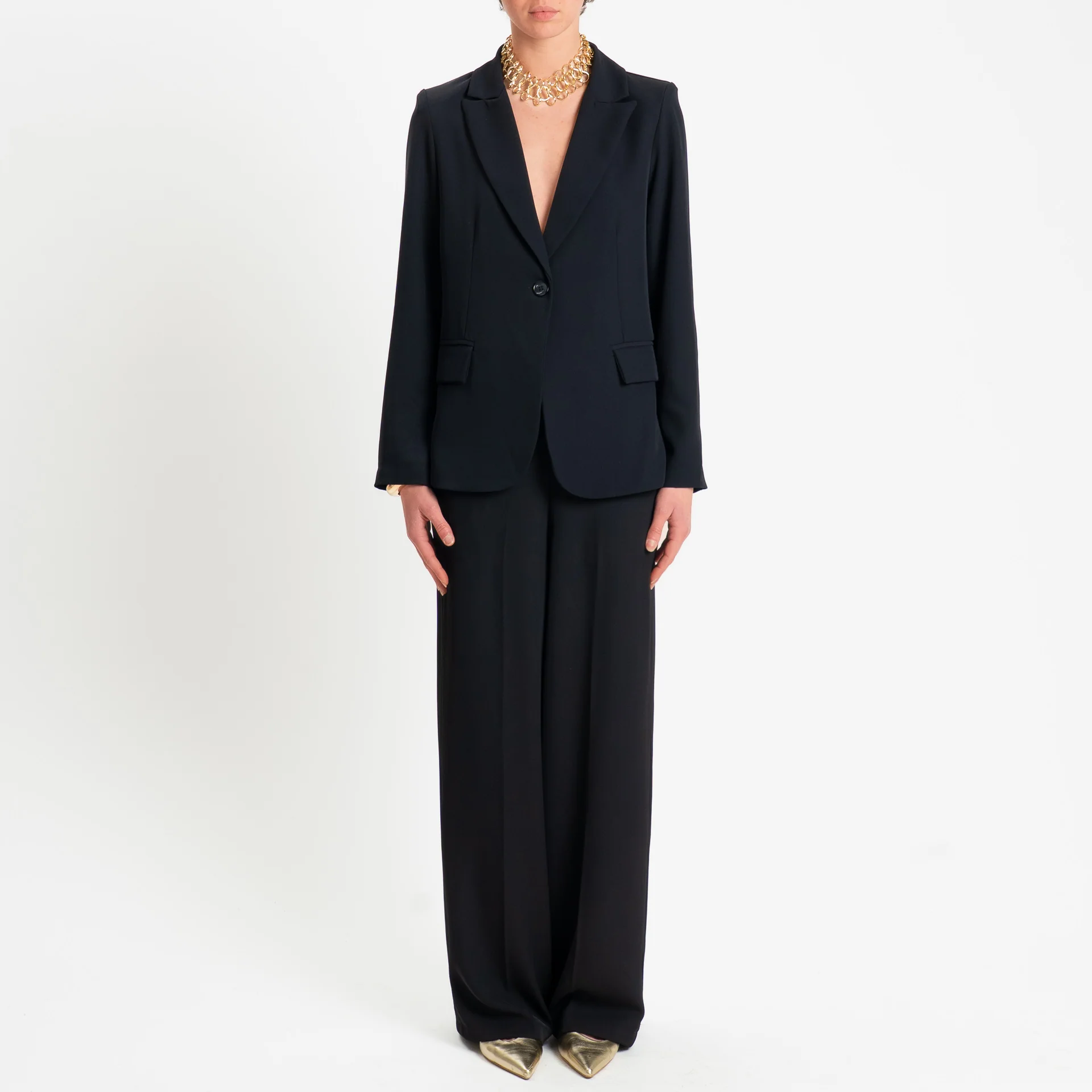 Zeroassoluto-Completo giacca + pantalone tessuto fluido - nero - Image 2
