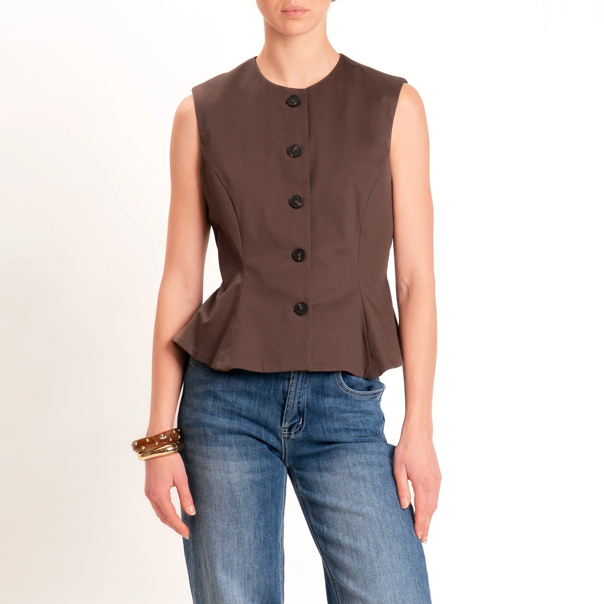 Tensione in-Gilet in cotone - moro - Image 2