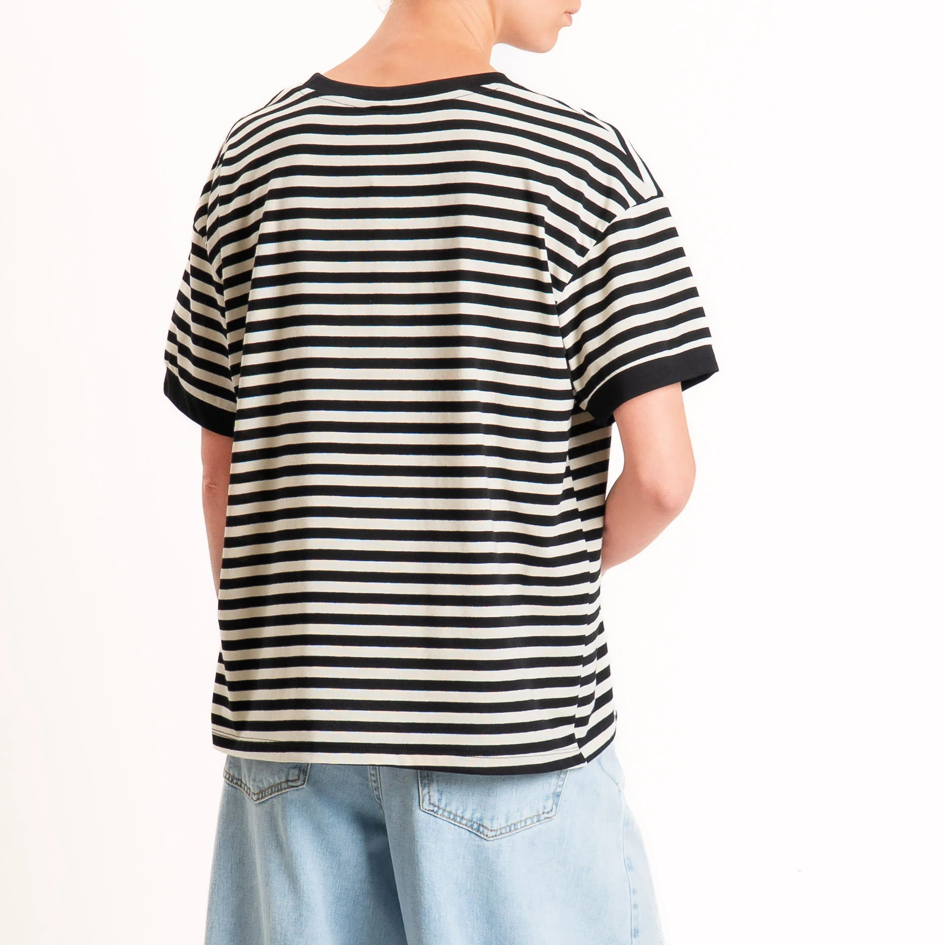 Tensione in-T-shirt righe n5 - nero/panna/nero - Image 3