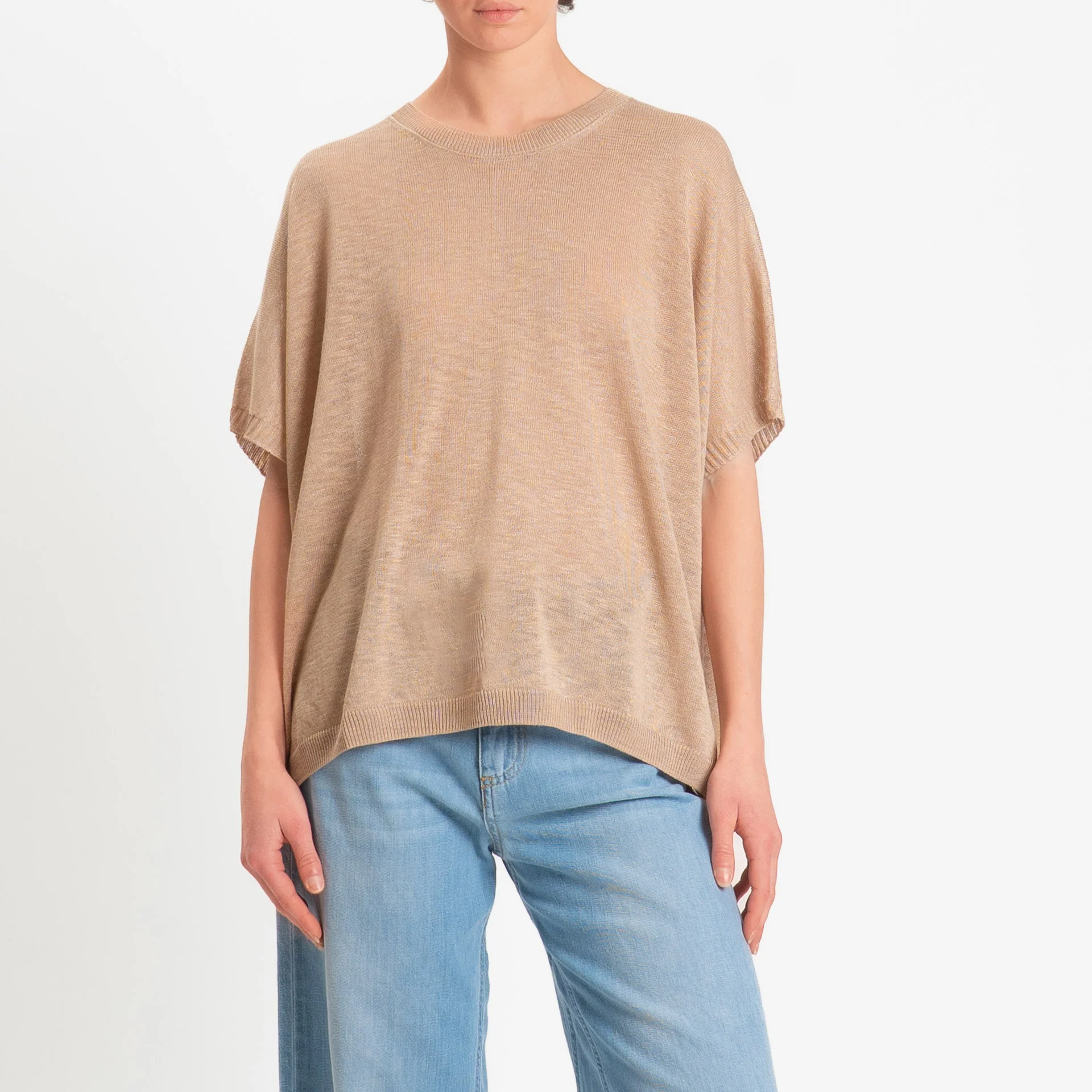 Zeroassoluto-Maglia oversize garzata viscosa - beige - Image 2