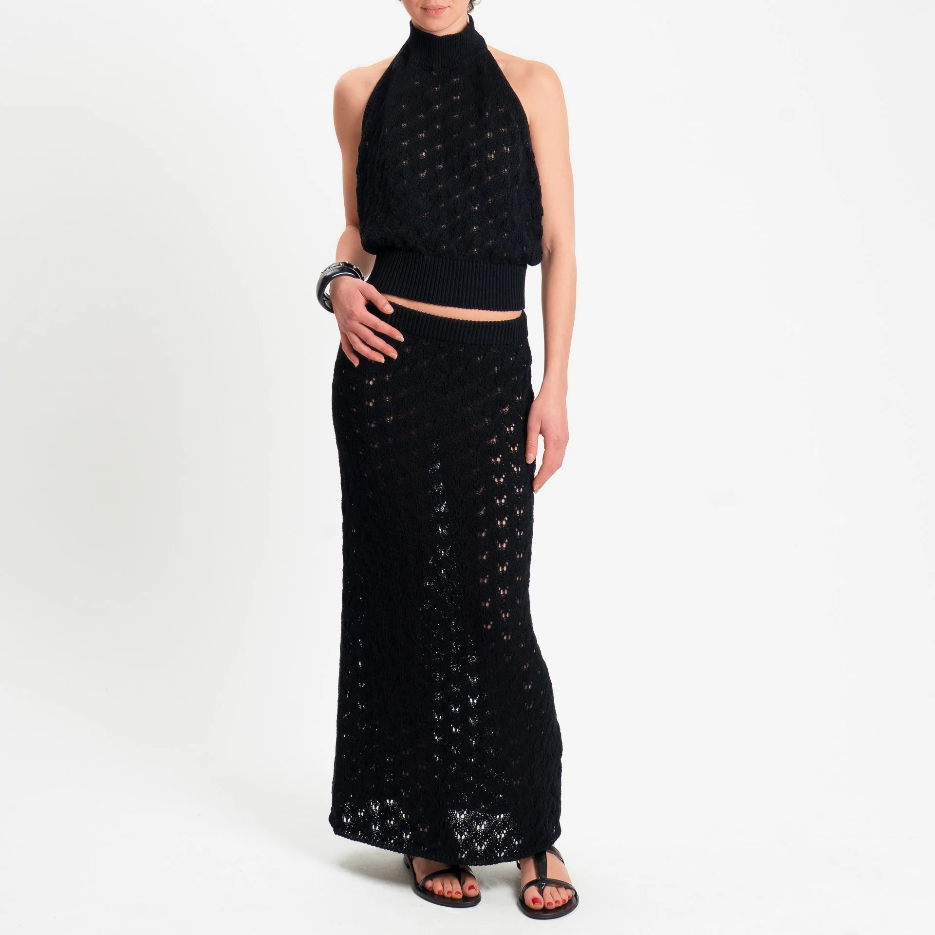 Tensione in-Gonna crochet elastico in vita - nero