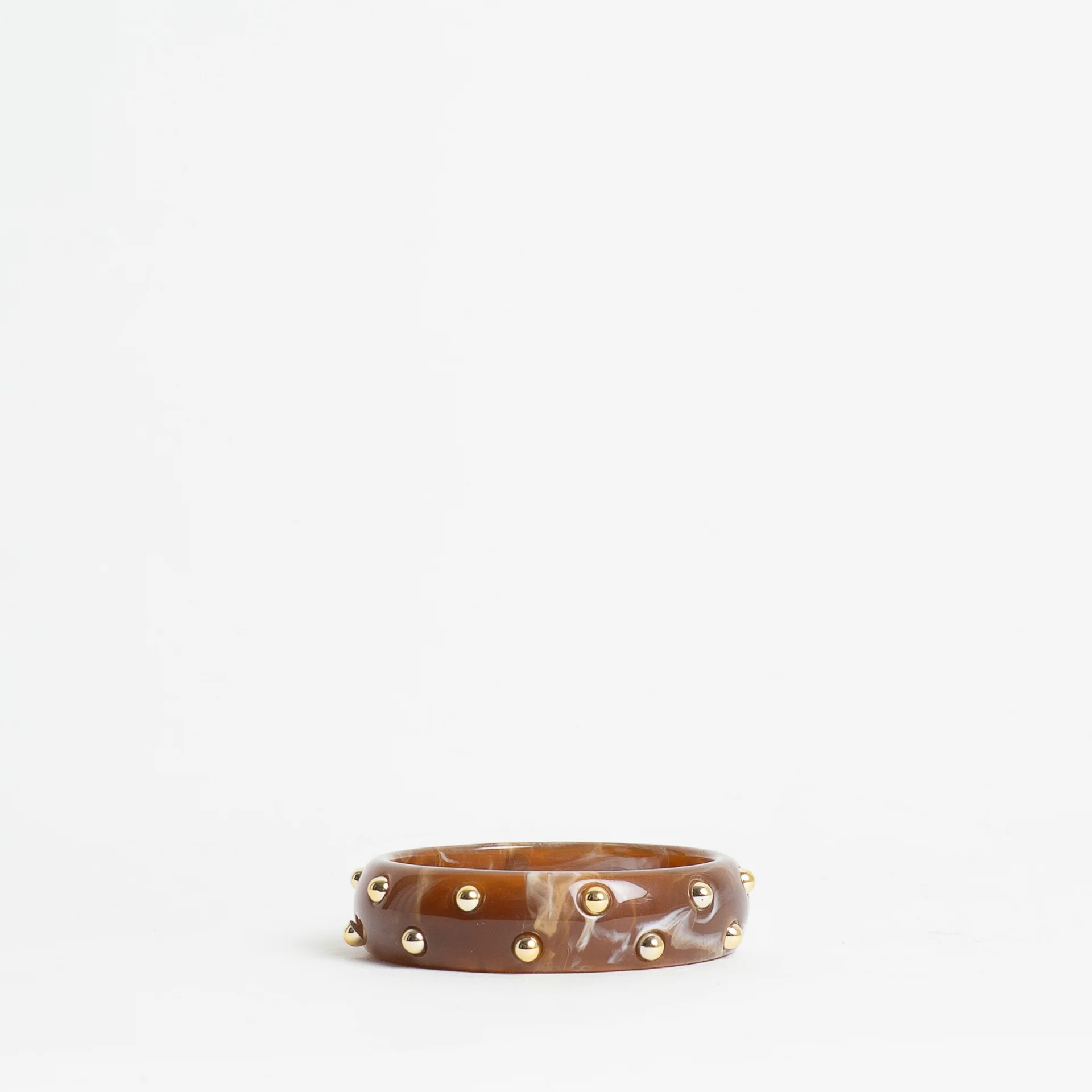 W by Whitemood-Bracciale rigido con borchie - ambra