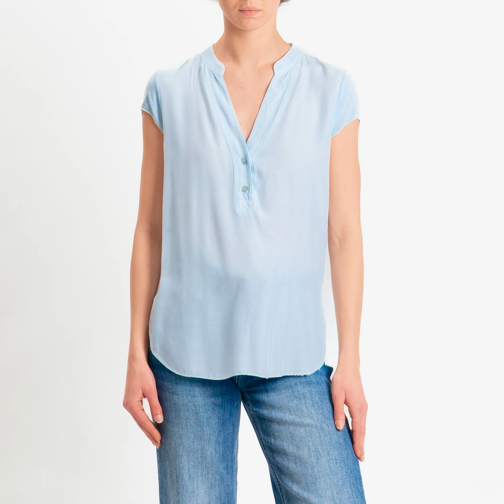 Zeroassoluto-Camicia chester mezza manica doppio tessuto - cielo - Image 2