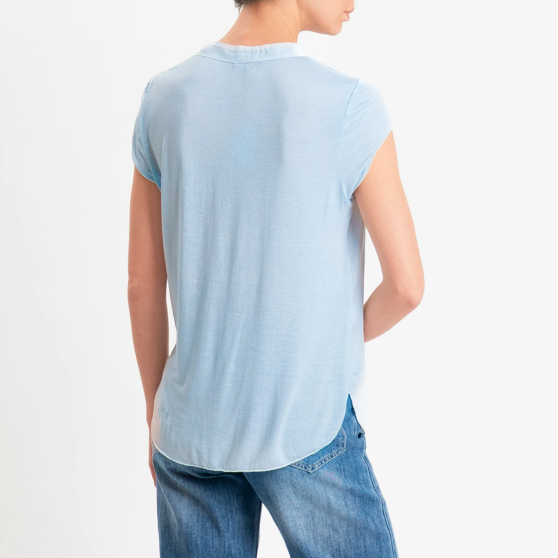 Zeroassoluto-Camicia chester mezza manica doppio tessuto - cielo - Image 3