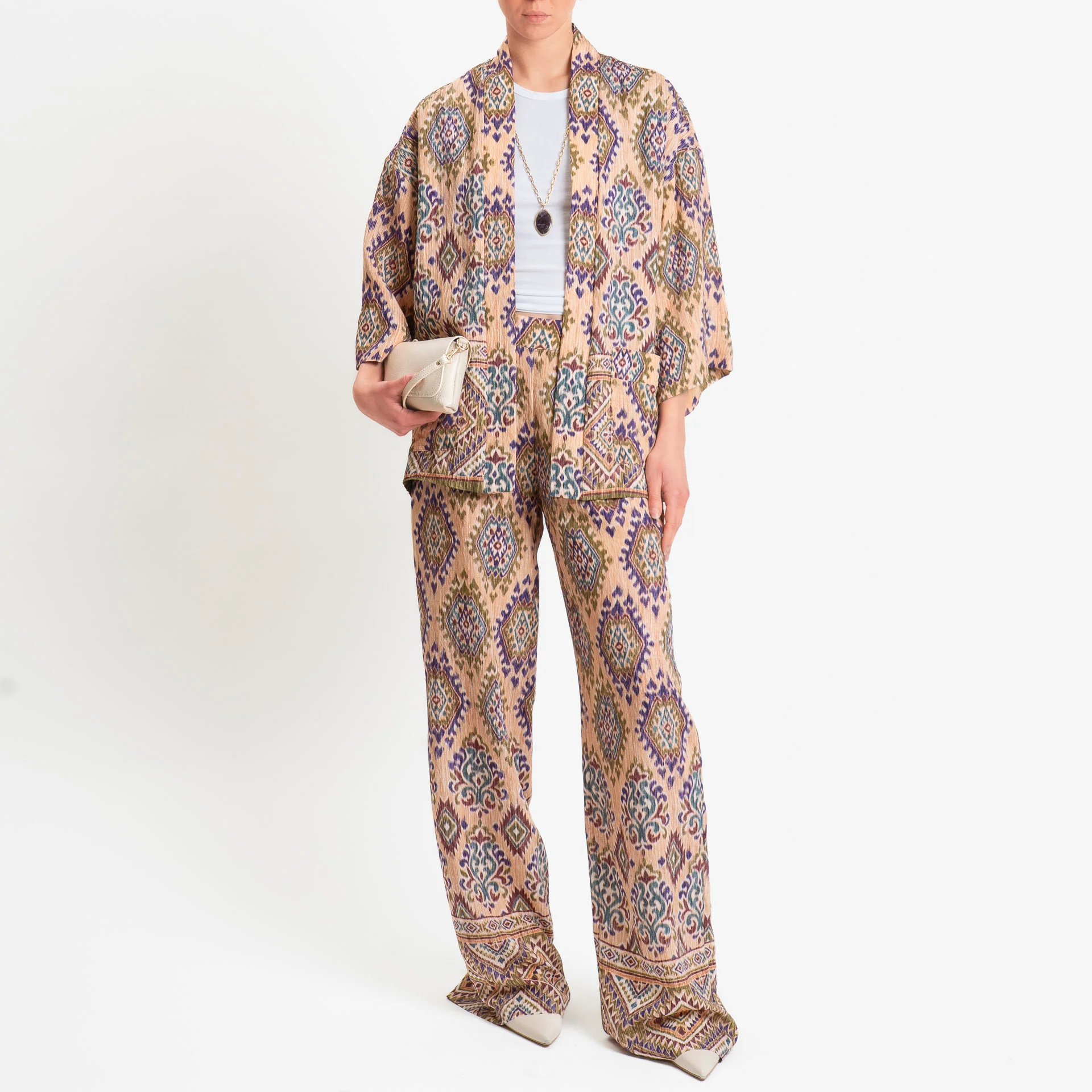 Dixie-Pantalone fantasia elastico dietro - peach/militare/purple - Image 3