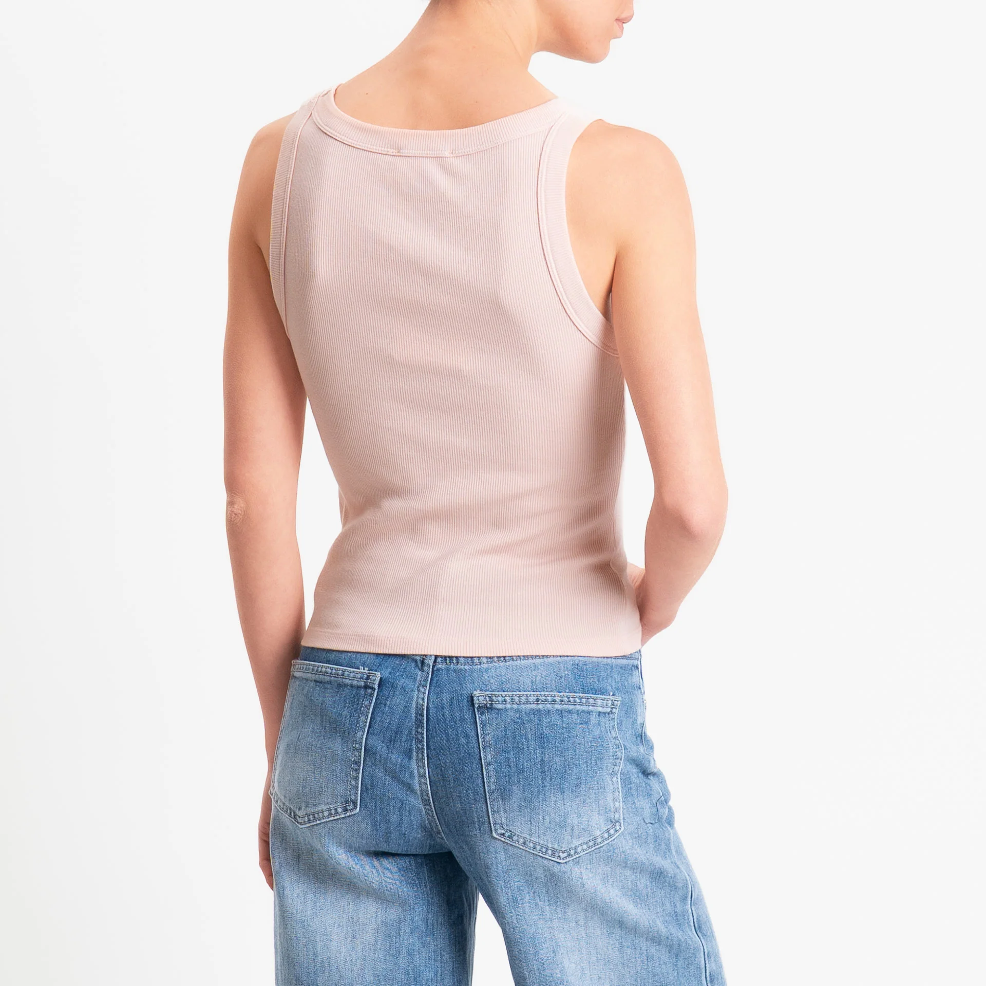 Vicolo-Top scollo v a costine - light pink - Image 3