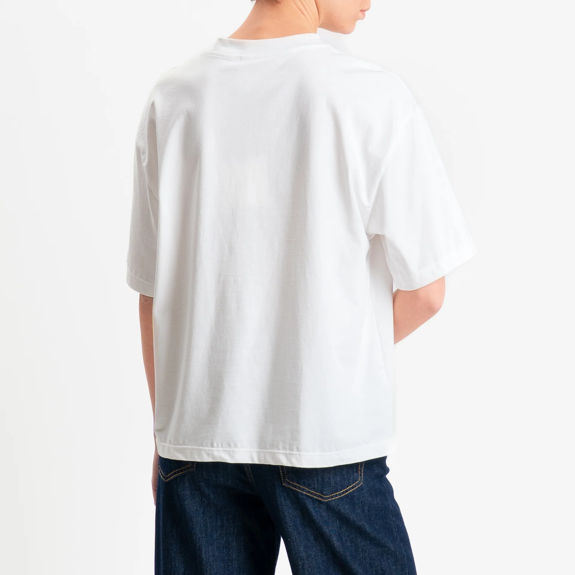Tensione in-T-shirt con taschino in pizzo - panna/burro - Image 4