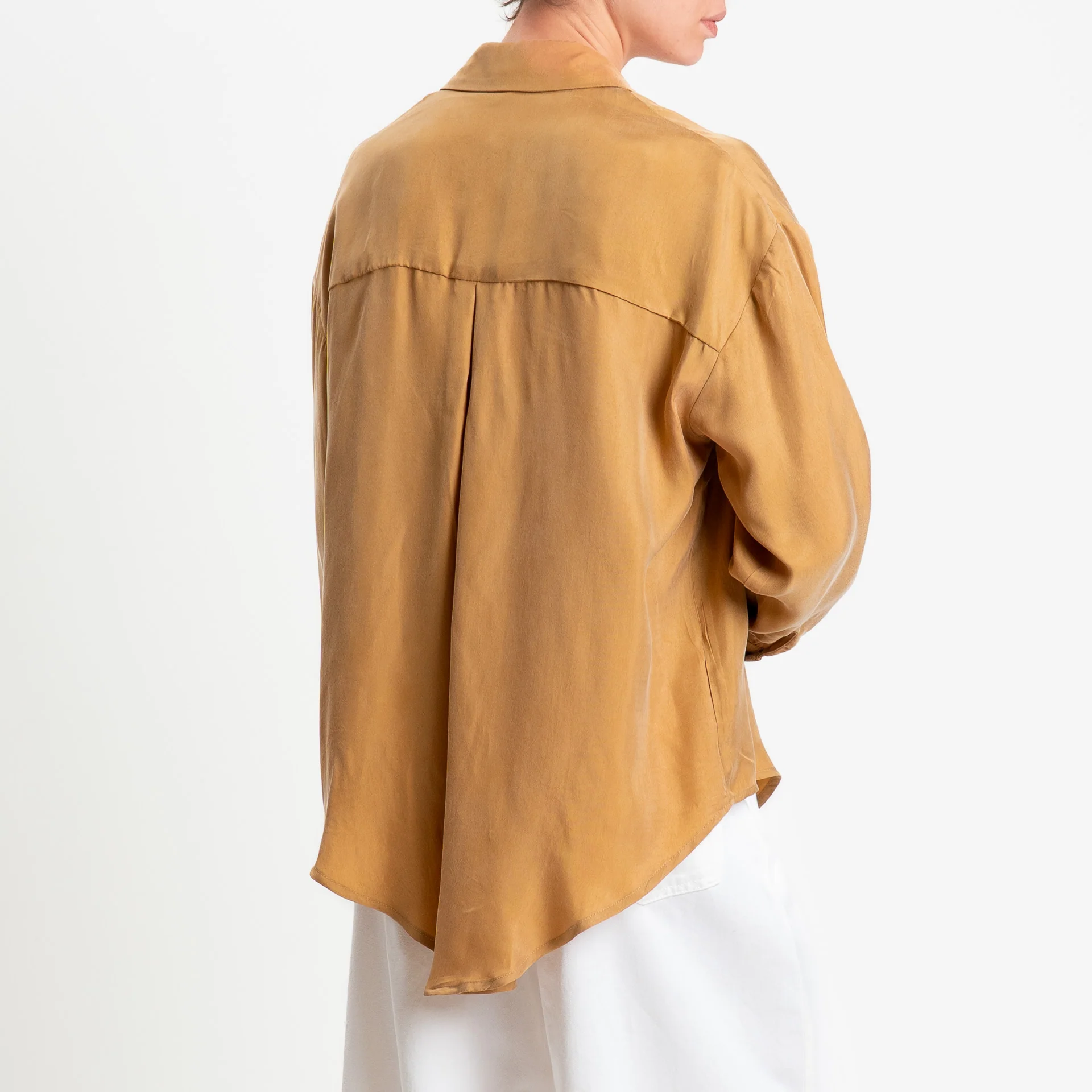 Tensione in-Camicia cupro con taschino - camel - Image 4