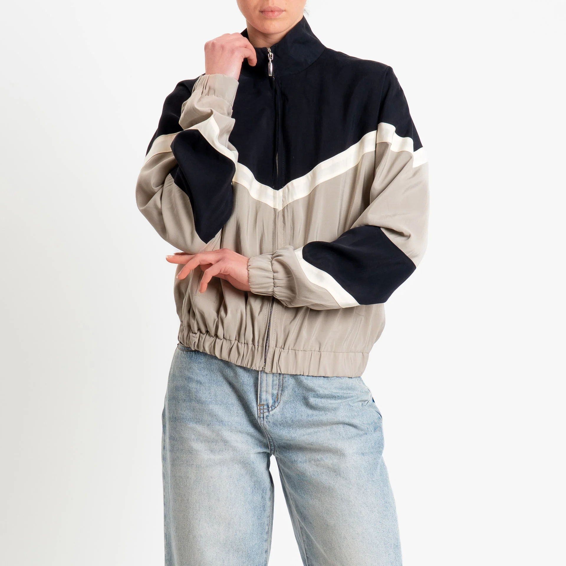 Tensione in-Bomber cupro multicolor - nero/desert/panna - Image 2