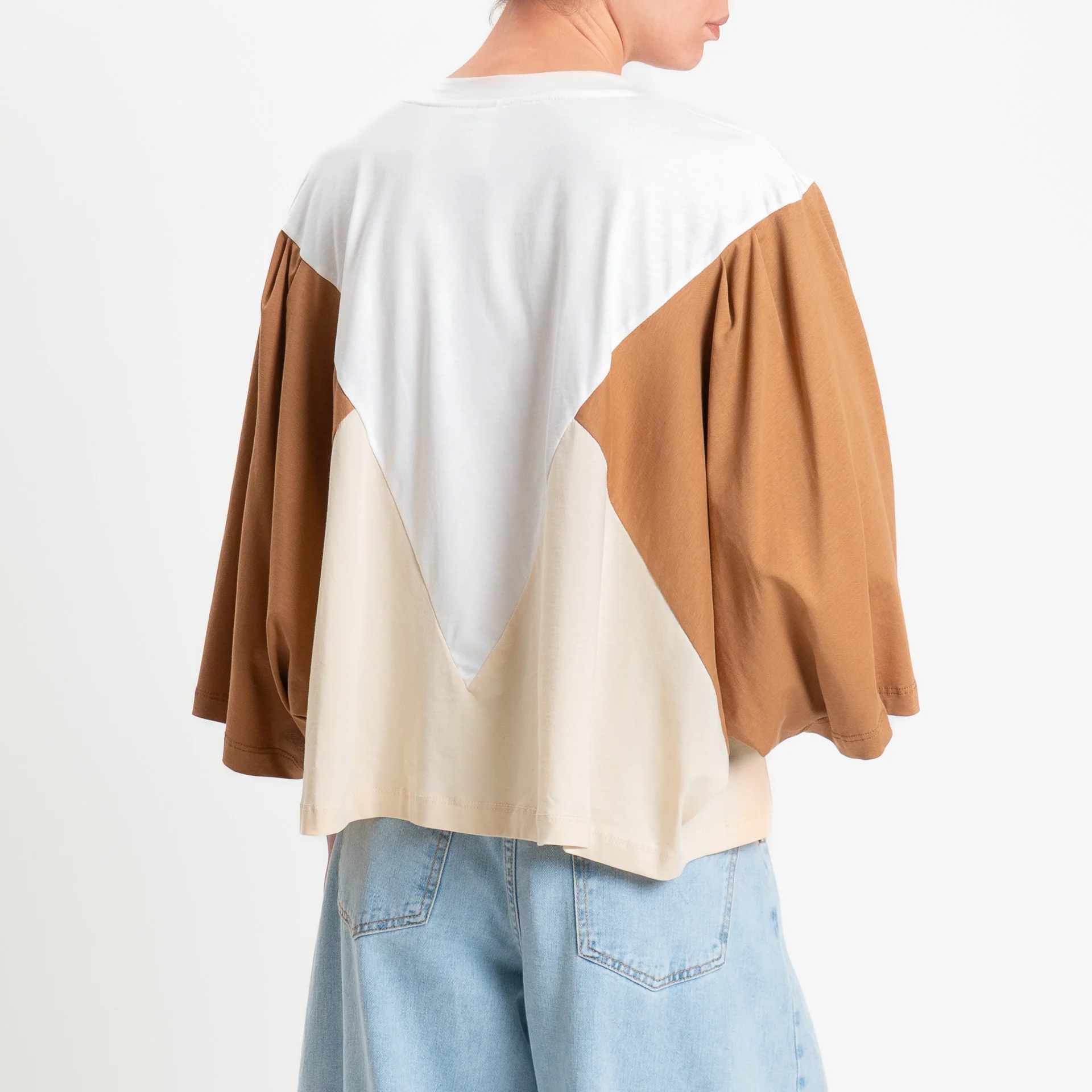 Tensione in-T-shirt multicolor - panna/cammello/nocciola - Image 3
