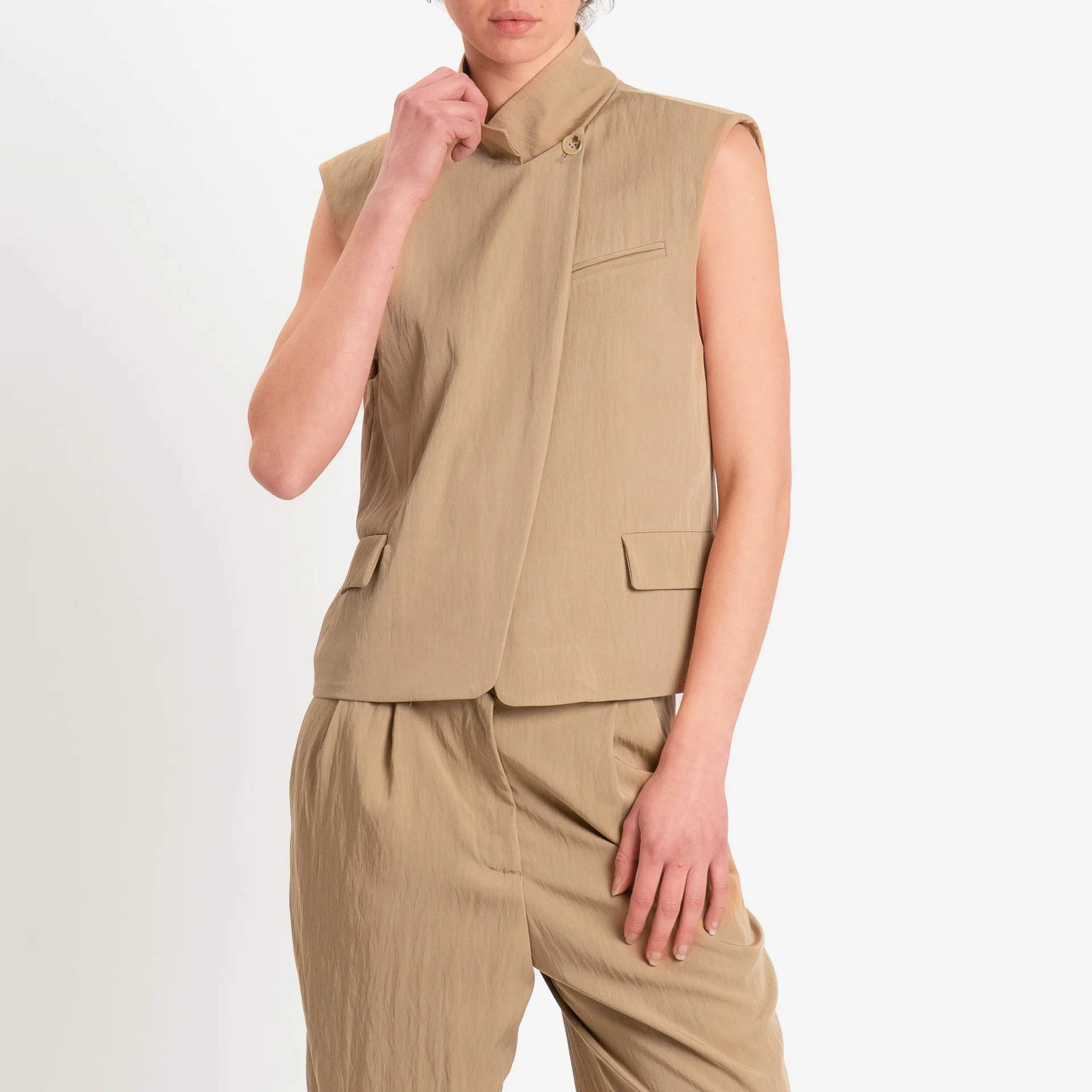 Dixie-Gilet chiusura asimmetrica - miele - Image 2