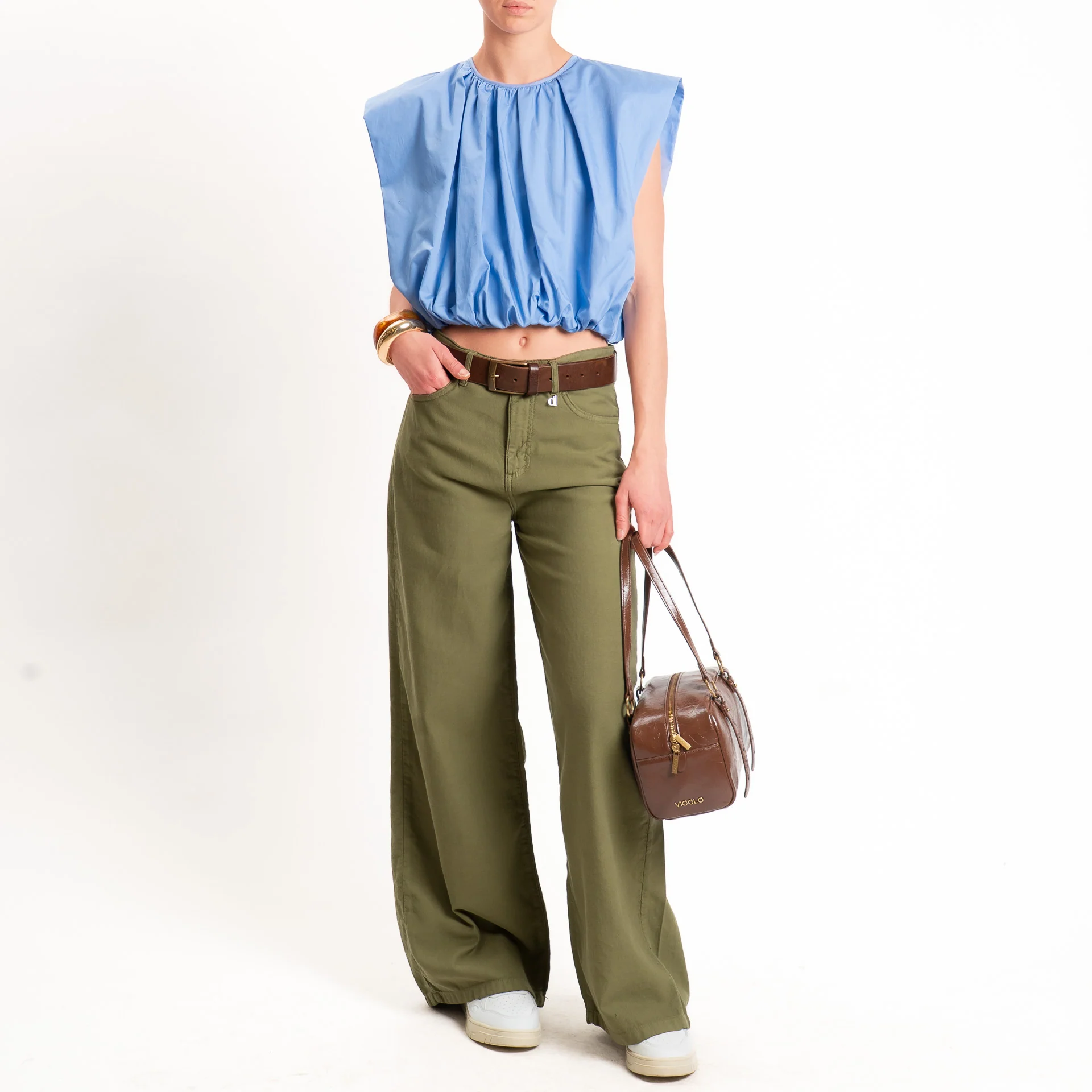 Vicolo-Blusa smanicata elastico in vita - sky - Image 3