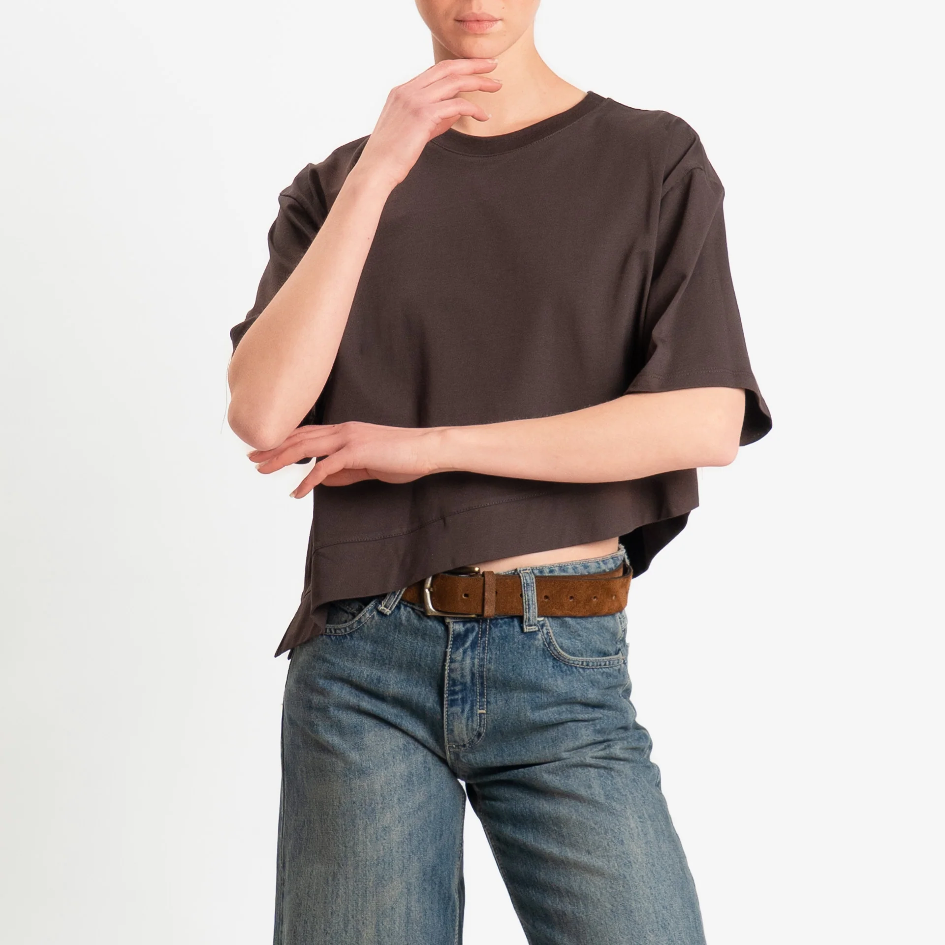 Vicolo-T-shirt girocollo asimmetrica - moro - Image 2