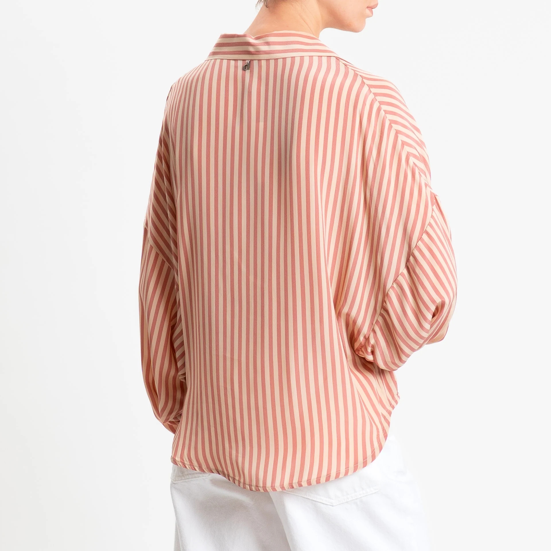 Dixie-Camicia scollo a v a righe allacciatura incrociata - rosa/beige - Image 3